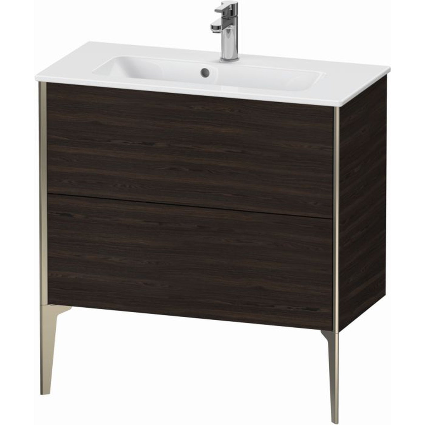 Duravit Xviu 32" x 23" x 15" Two Drawer Floorstanding Vanity Unit, Brushed Walnut Real Wood Veneer (XV44890B169)