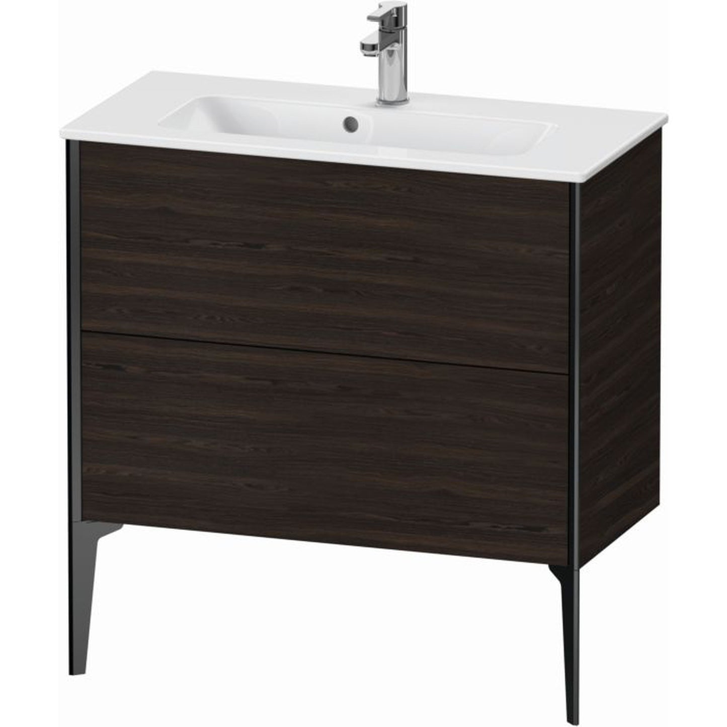 Duravit Xviu 32" x 23" x 15" Two Drawer Floorstanding Vanity Unit, Brushed Walnut Real Wood Veneer (XV44890B269)