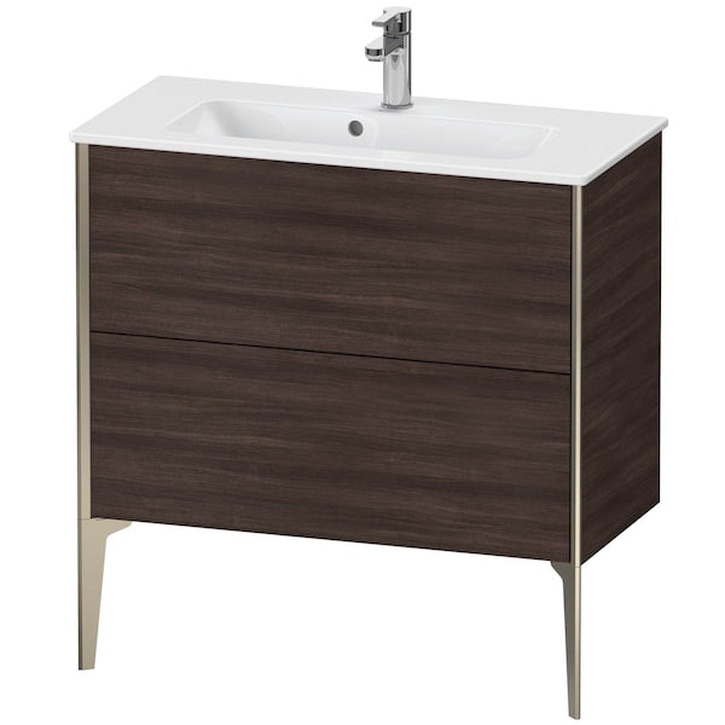 Duravit Xviu 32" x 23" x 15" Two Drawer Floorstanding Vanity Unit, Chestnut Dark (XV44890B153)