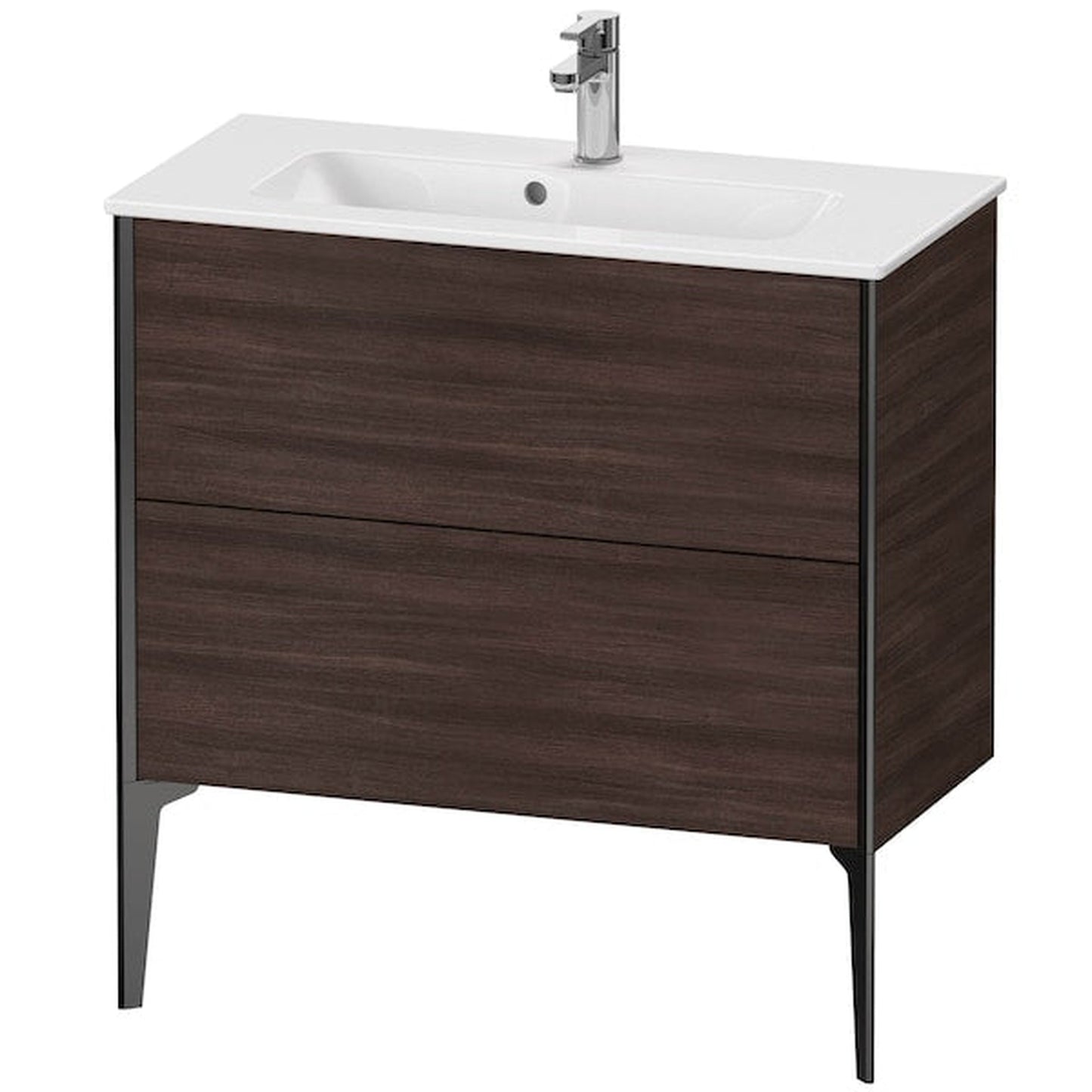 Duravit Xviu 32" x 23" x 15" Two Drawer Floorstanding Vanity Unit, Chestnut Dark (XV44890B253)