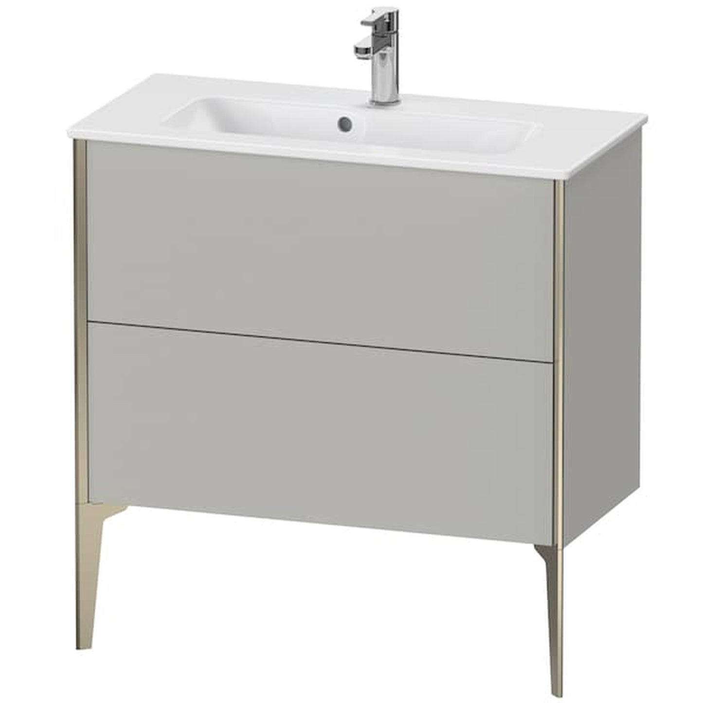 Duravit Xviu 32" x 23" x 15" Two Drawer Floorstanding Vanity Unit, Concrete Grey Matt (XV44890B107)