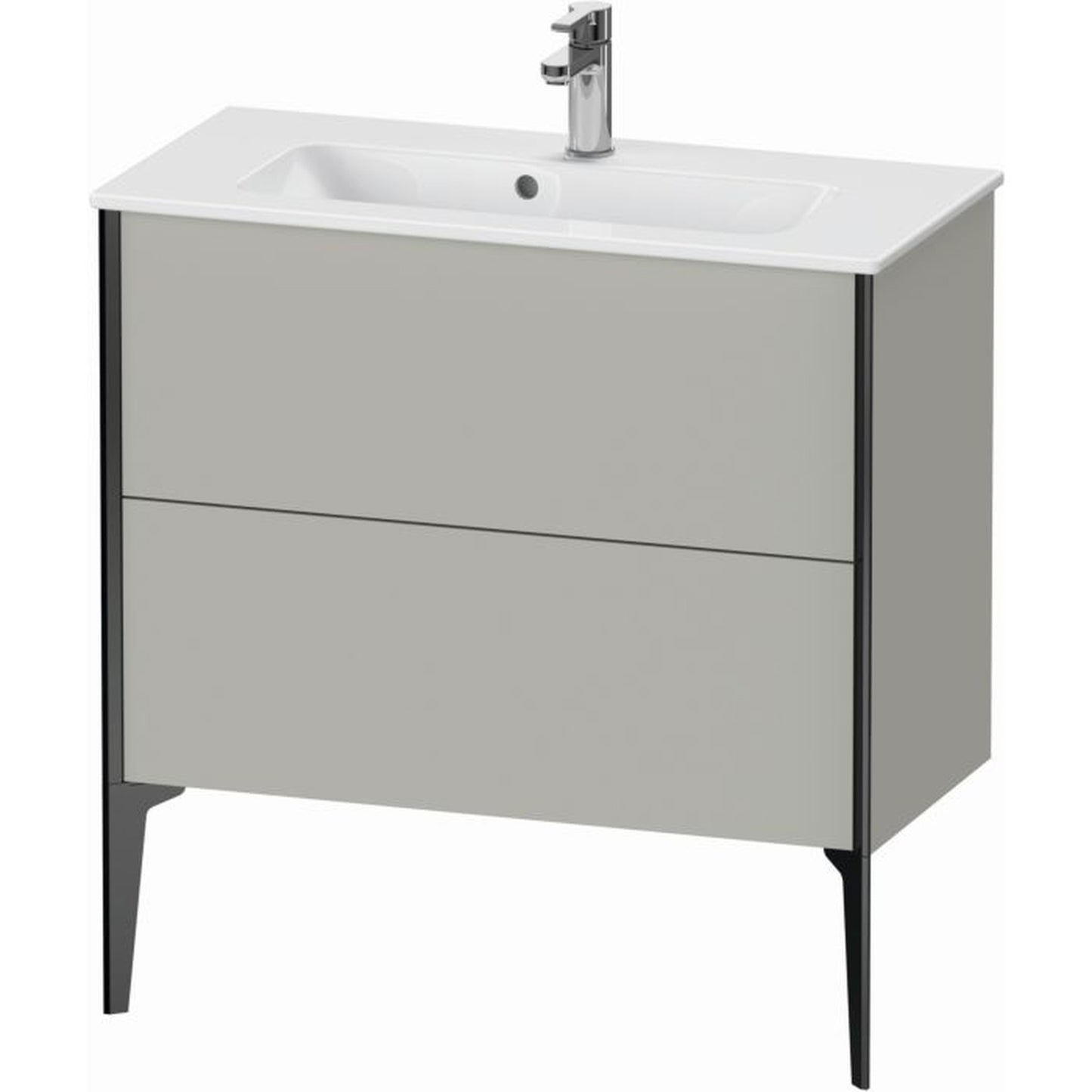 Duravit Xviu 32" x 23" x 15" Two Drawer Floorstanding Vanity Unit, Concrete Grey Matt (XV44890B207)