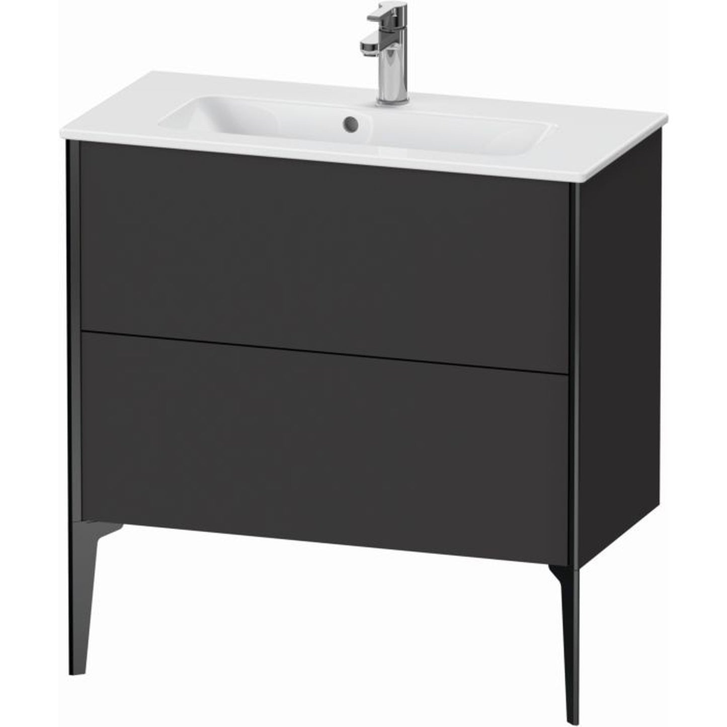 Duravit Xviu 32" x 23" x 15" Two Drawer Floorstanding Vanity Unit, Graphite Super Matt (XV44890B280)