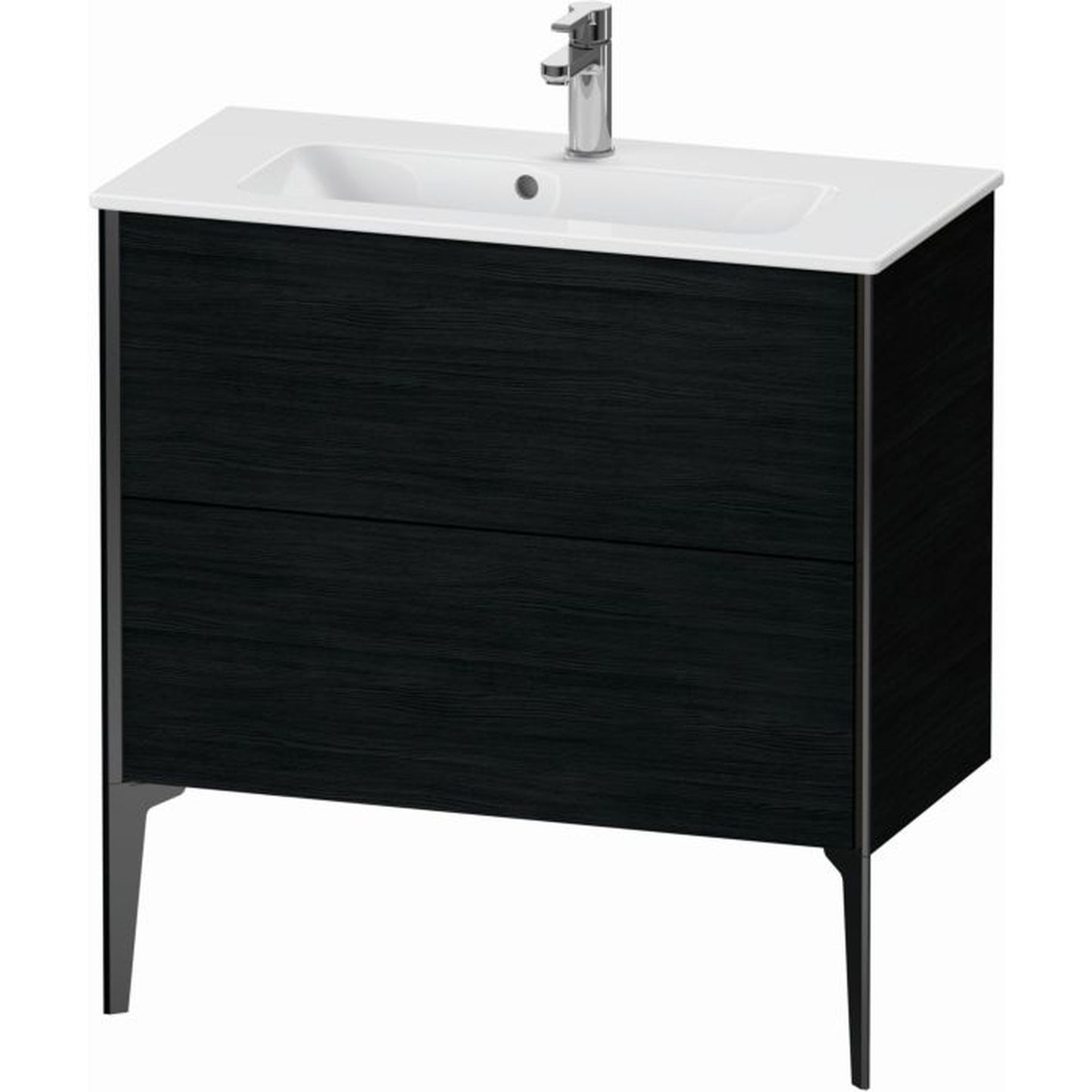 Duravit Xviu 32" x 23" x 15" Two Drawer Floorstanding Vanity Unit, Oak Black (XV44890B216)