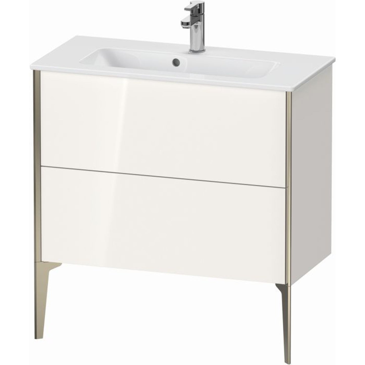 Duravit Xviu 32" x 23" x 15" Two Drawer Floorstanding Vanity Unit, White High Gloss (XV44890B122)