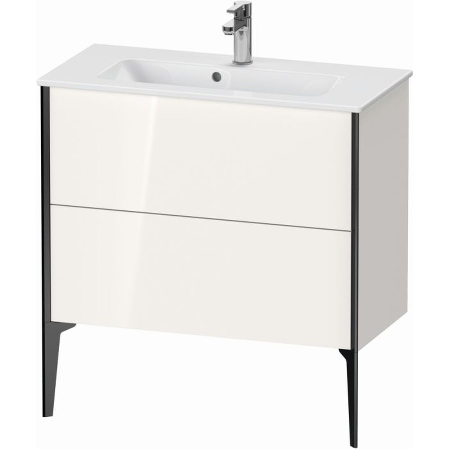 Duravit Xviu 32" x 23" x 15" Two Drawer Floorstanding Vanity Unit, White High Gloss (XV44890B222)