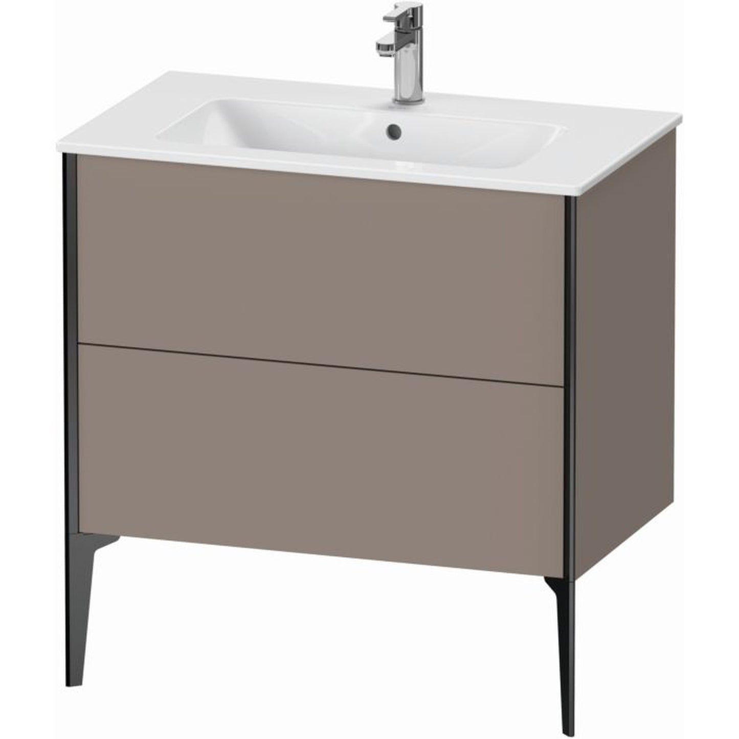 Duravit Xviu 32" x 23" x 19" Two Drawer Floorstanding Vanity Unit, Basalt Matt (XV44820B243)