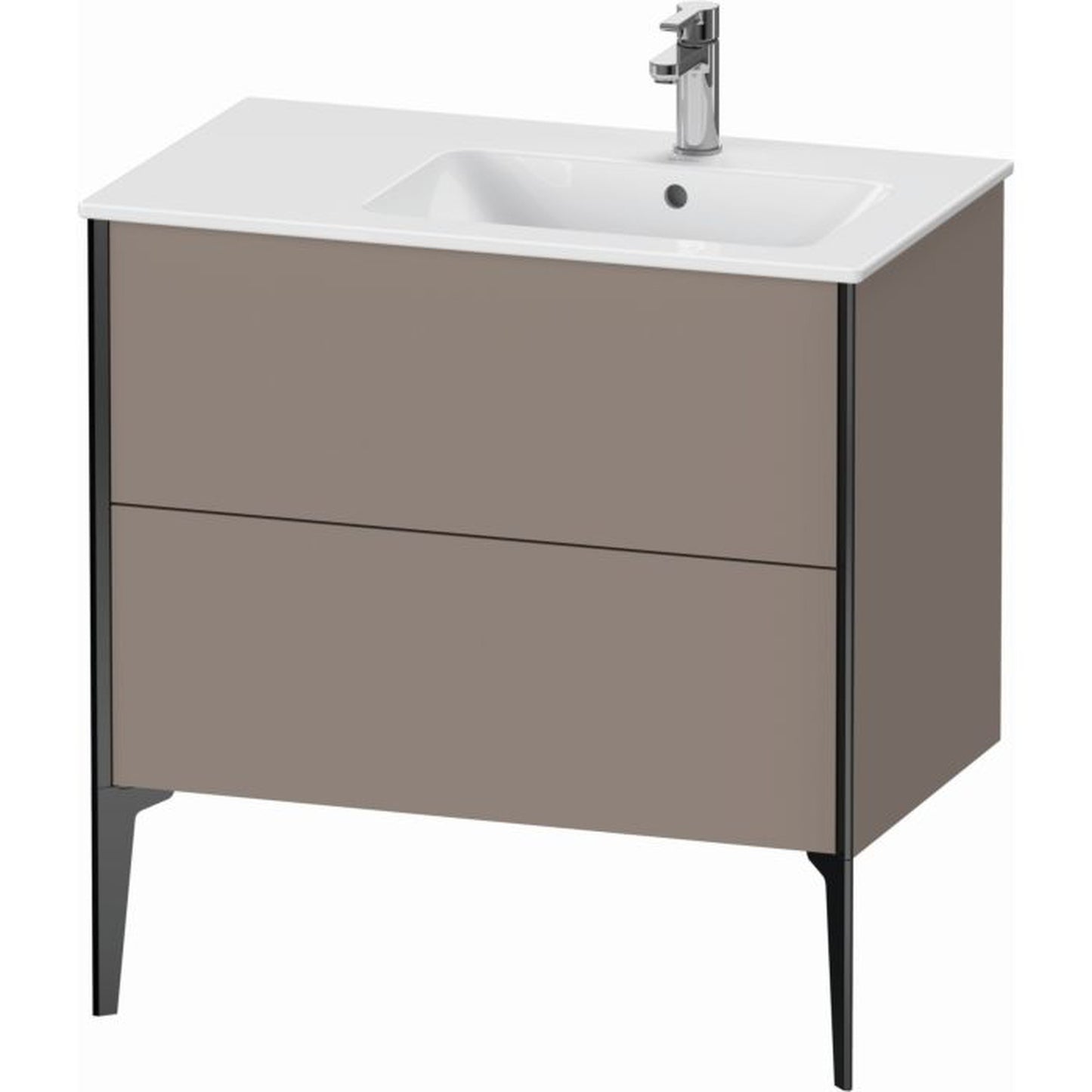 Duravit Xviu 32" x 23" x 19" Two Drawer Floorstanding Vanity Unit, Basalt Matt (XV44870B243)