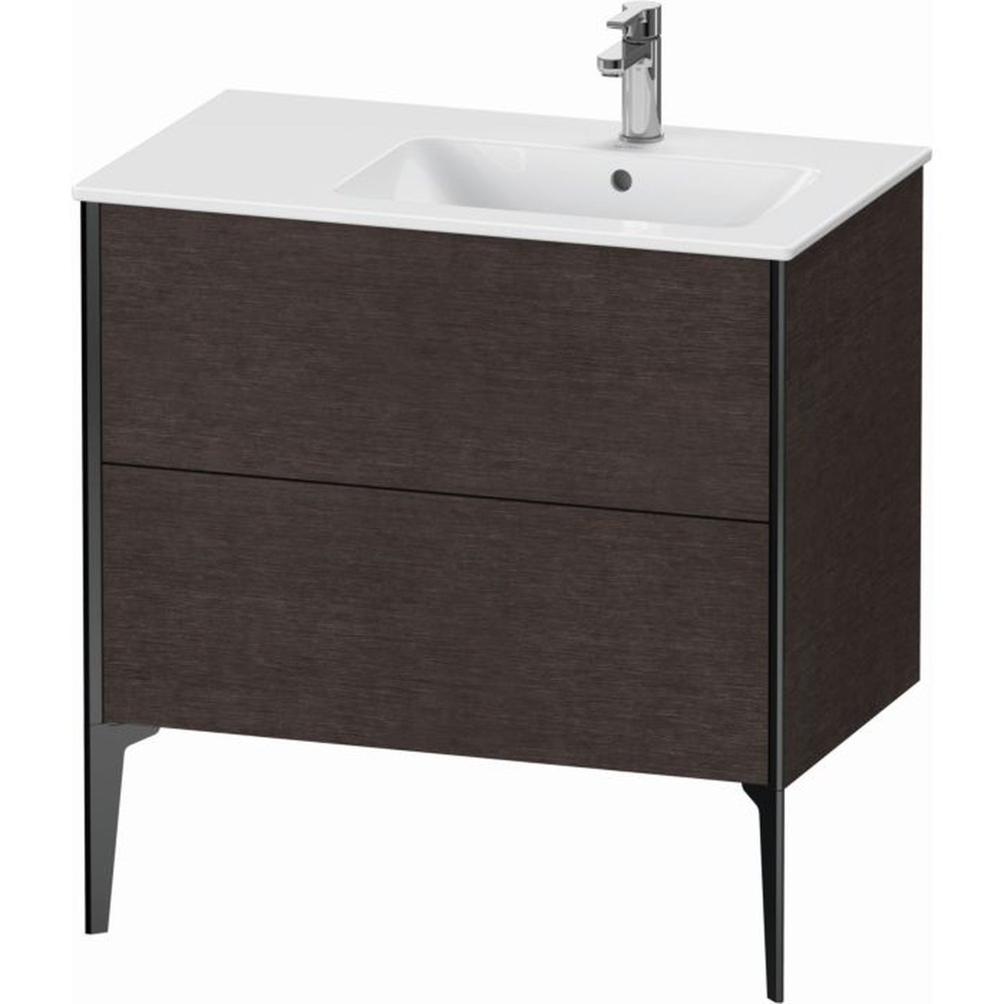 Duravit Xviu 32" x 23" x 19" Two Drawer Floorstanding Vanity Unit, Brushed Dark Oak Real Wood Veneer (XV44870B272)