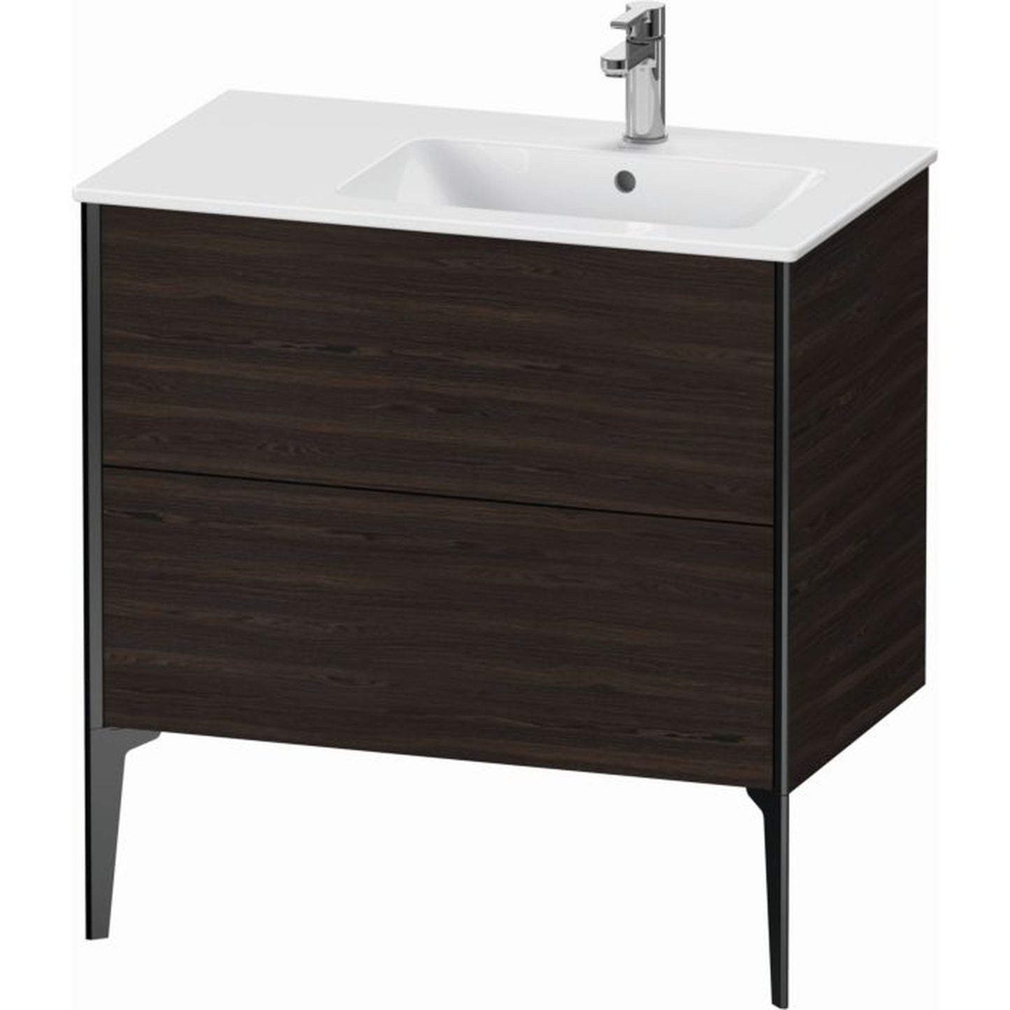 Duravit Xviu 32" x 23" x 19" Two Drawer Floorstanding Vanity Unit, Brushed Walnut Real Wood Veneer (XV44870B269)