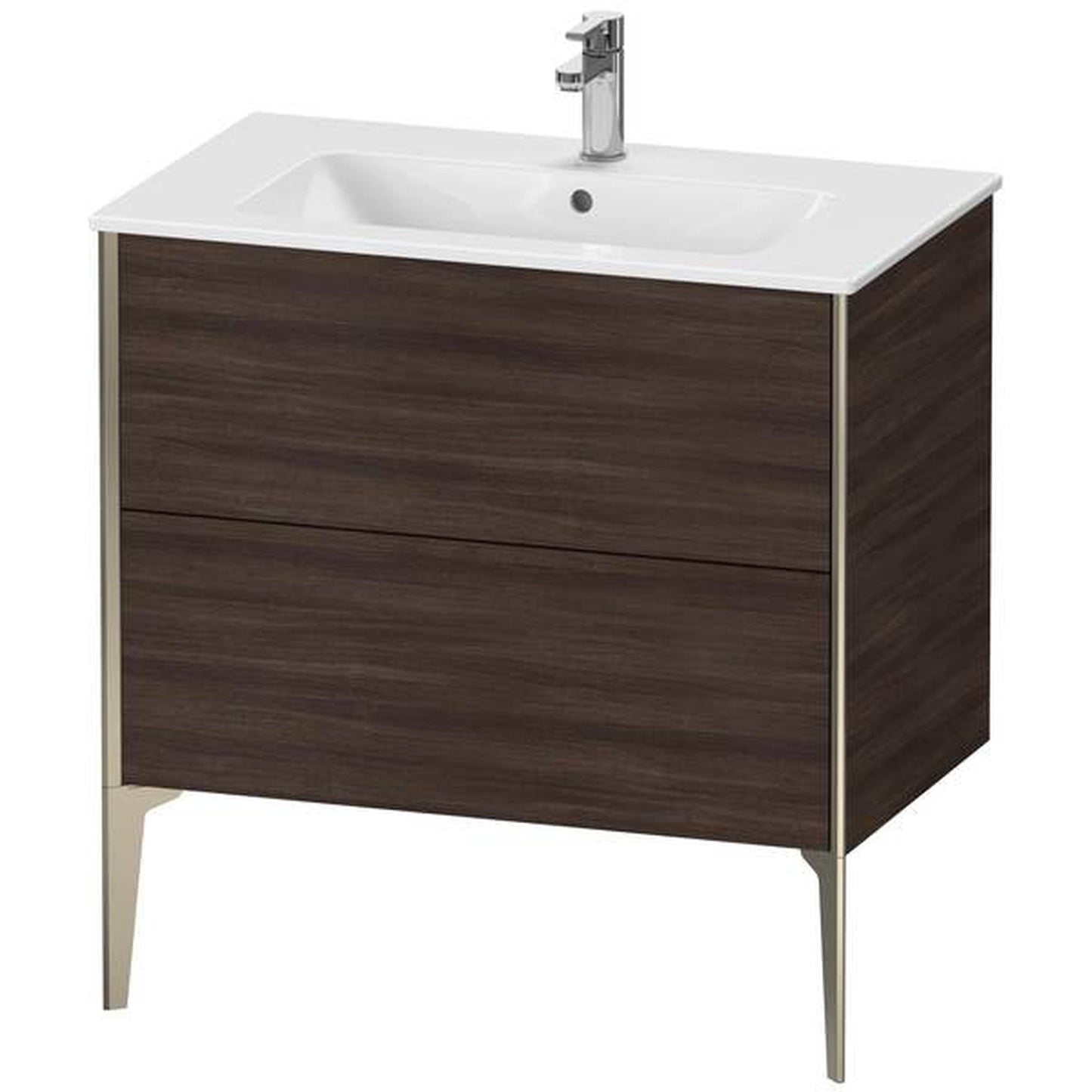 Duravit Xviu 32" x 23" x 19" Two Drawer Floorstanding Vanity Unit, Chestnut Dark (XV44820B153)