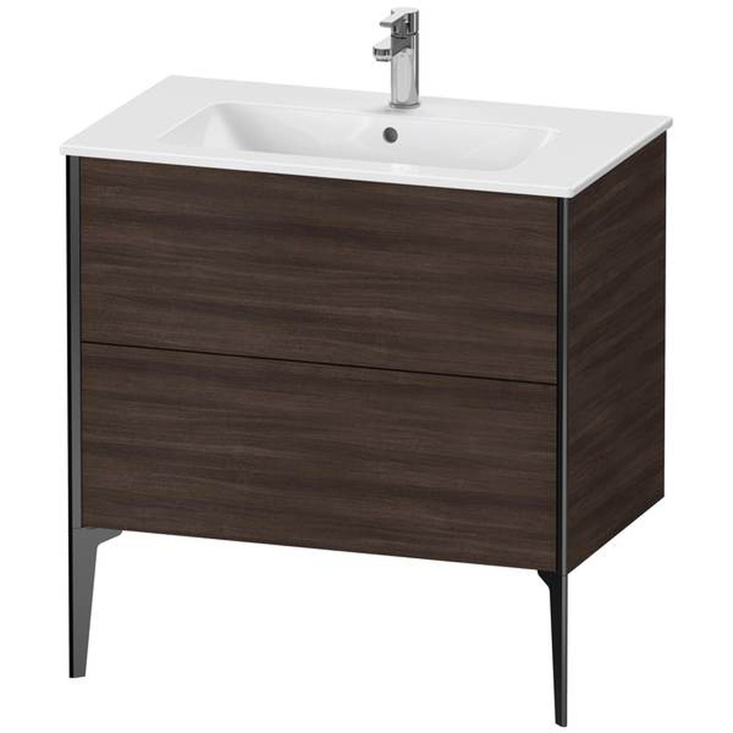 Duravit Xviu 32" x 23" x 19" Two Drawer Floorstanding Vanity Unit, Chestnut Dark (XV44820B253)