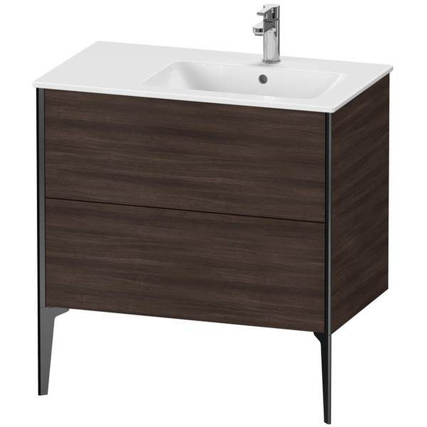 Duravit Xviu 32" x 23" x 19" Two Drawer Floorstanding Vanity Unit, Chestnut Dark (XV44870B253)