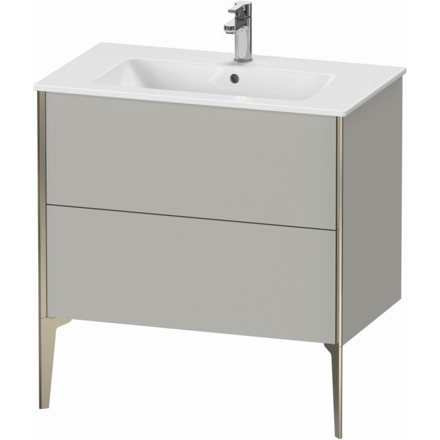 Duravit Xviu 32" x 23" x 19" Two Drawer Floorstanding Vanity Unit, Concrete Grey Matt (XV44820B107)
