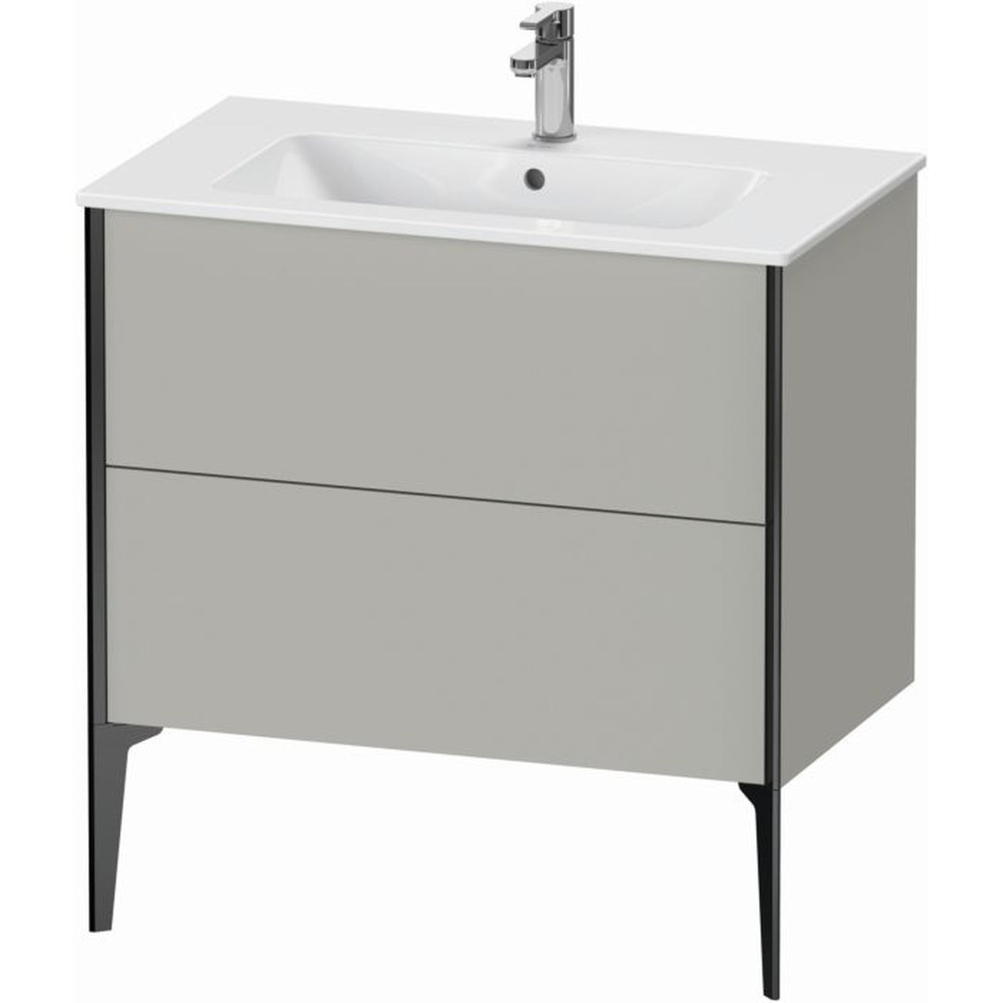 Duravit Xviu 32" x 23" x 19" Two Drawer Floorstanding Vanity Unit, Concrete Grey Matt (XV44820B207)