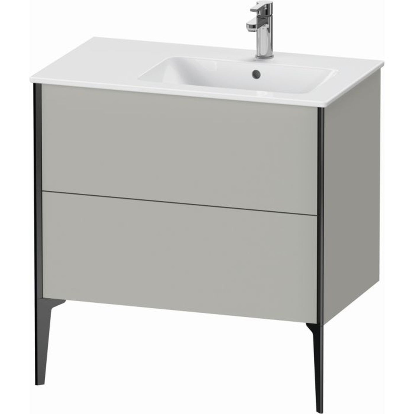 Duravit Xviu 32" x 23" x 19" Two Drawer Floorstanding Vanity Unit, Concrete Grey Matt (XV44870B207)