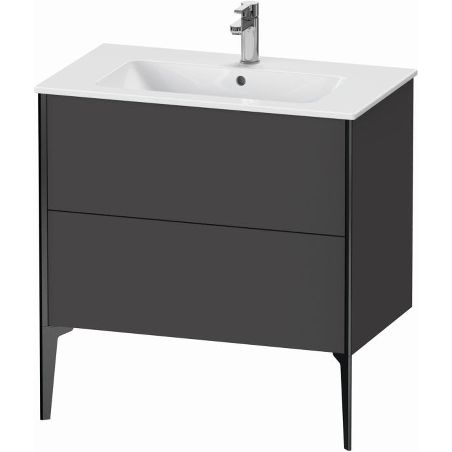 Duravit Xviu 32" x 23" x 19" Two Drawer Floorstanding Vanity Unit, Graphite Matt (XV44820B249)