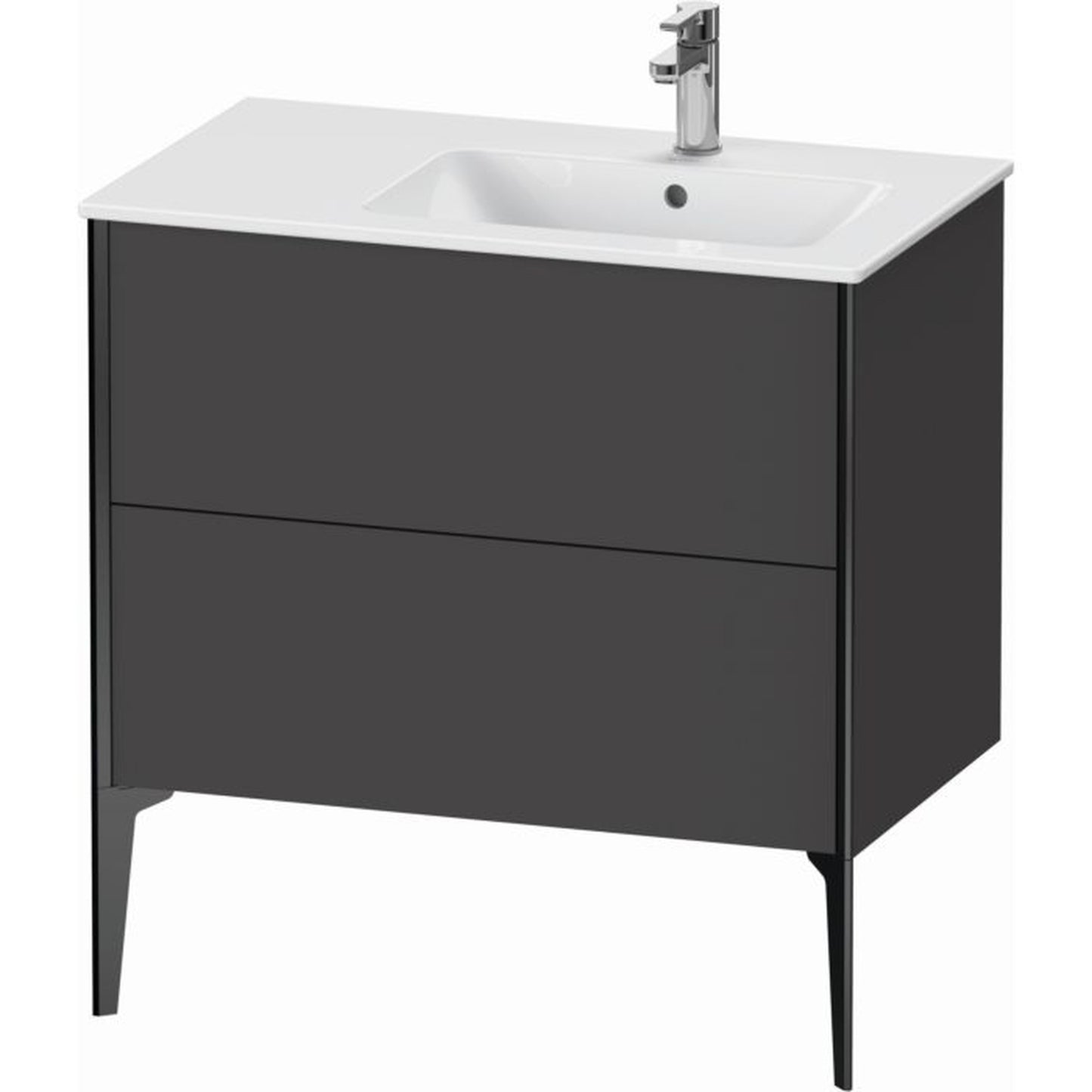 Duravit Xviu 32" x 23" x 19" Two Drawer Floorstanding Vanity Unit, Graphite Matt (XV44870B249)