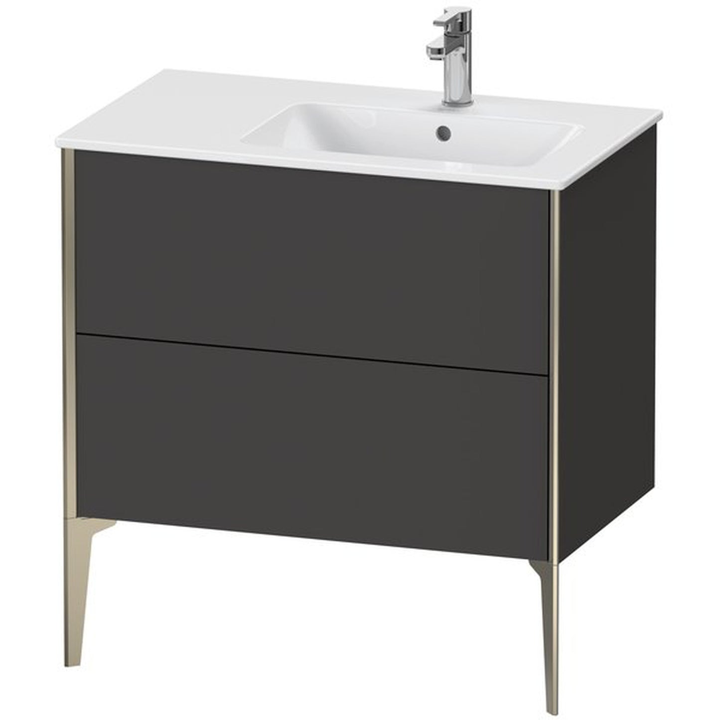 Duravit Xviu 32" x 23" x 19" Two Drawer Floorstanding Vanity Unit, Graphite Super Matt (XV44870B180)