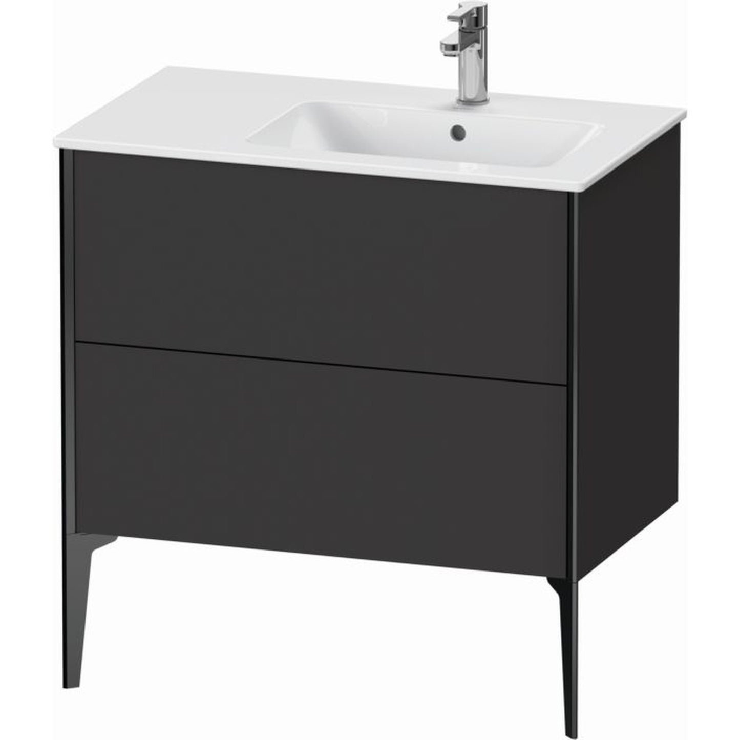 Duravit Xviu 32" x 23" x 19" Two Drawer Floorstanding Vanity Unit, Graphite Super Matt (XV44870B280)