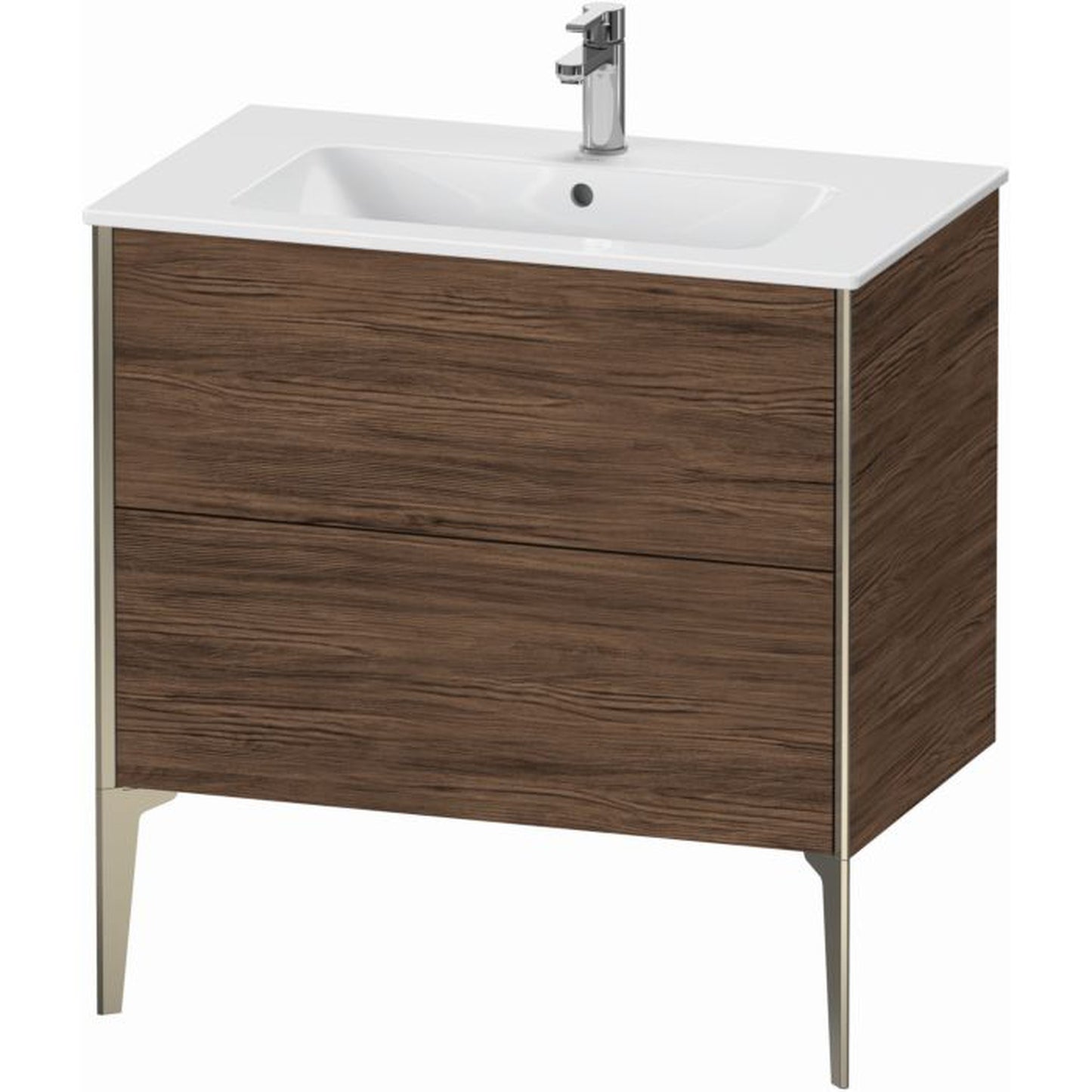 Duravit Xviu 32" x 23" x 19" Two Drawer Floorstanding Vanity Unit, Walnut Dark (XV44820B121)