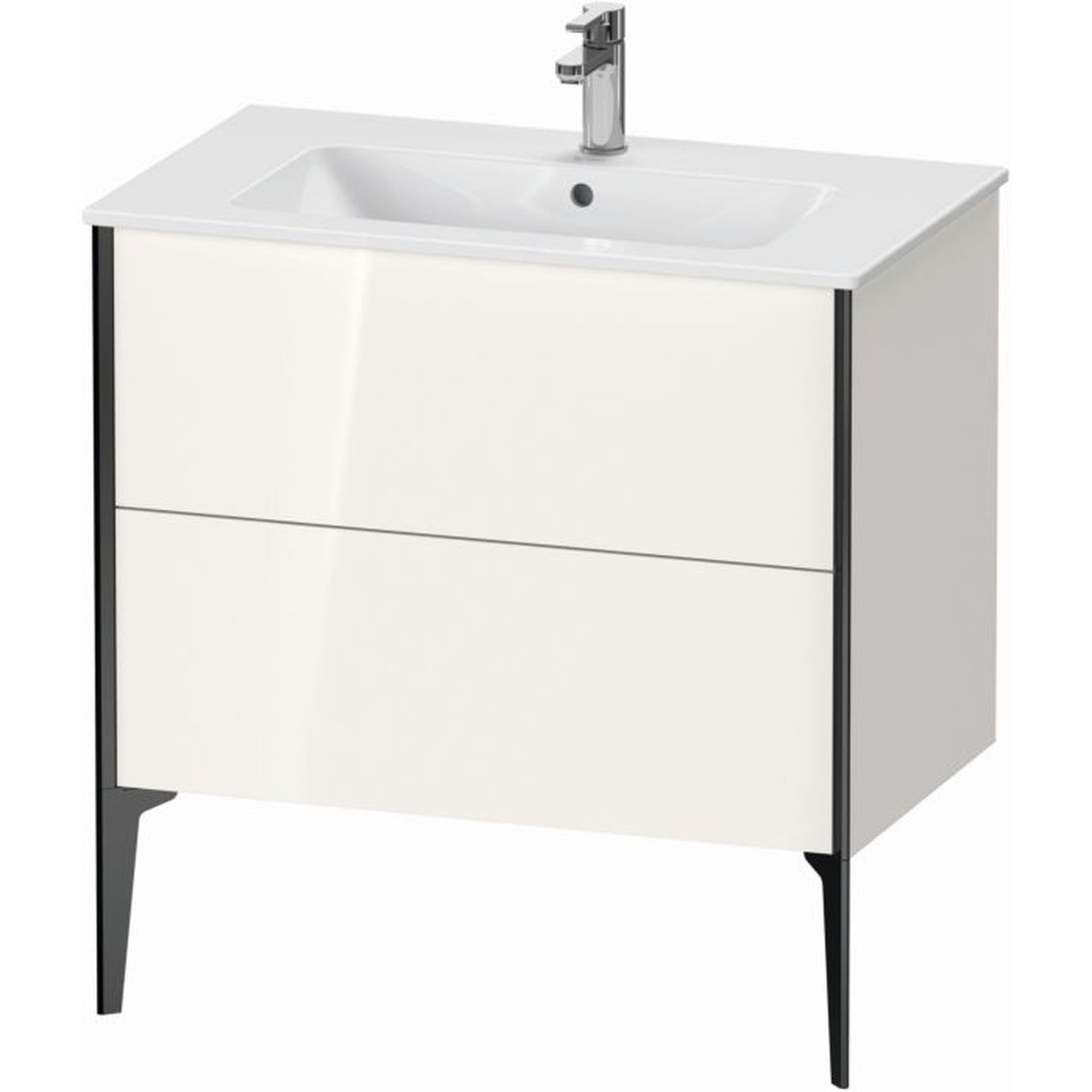 Duravit Xviu 32" x 23" x 19" Two Drawer Floorstanding Vanity Unit, White High Gloss (XV44820B222)