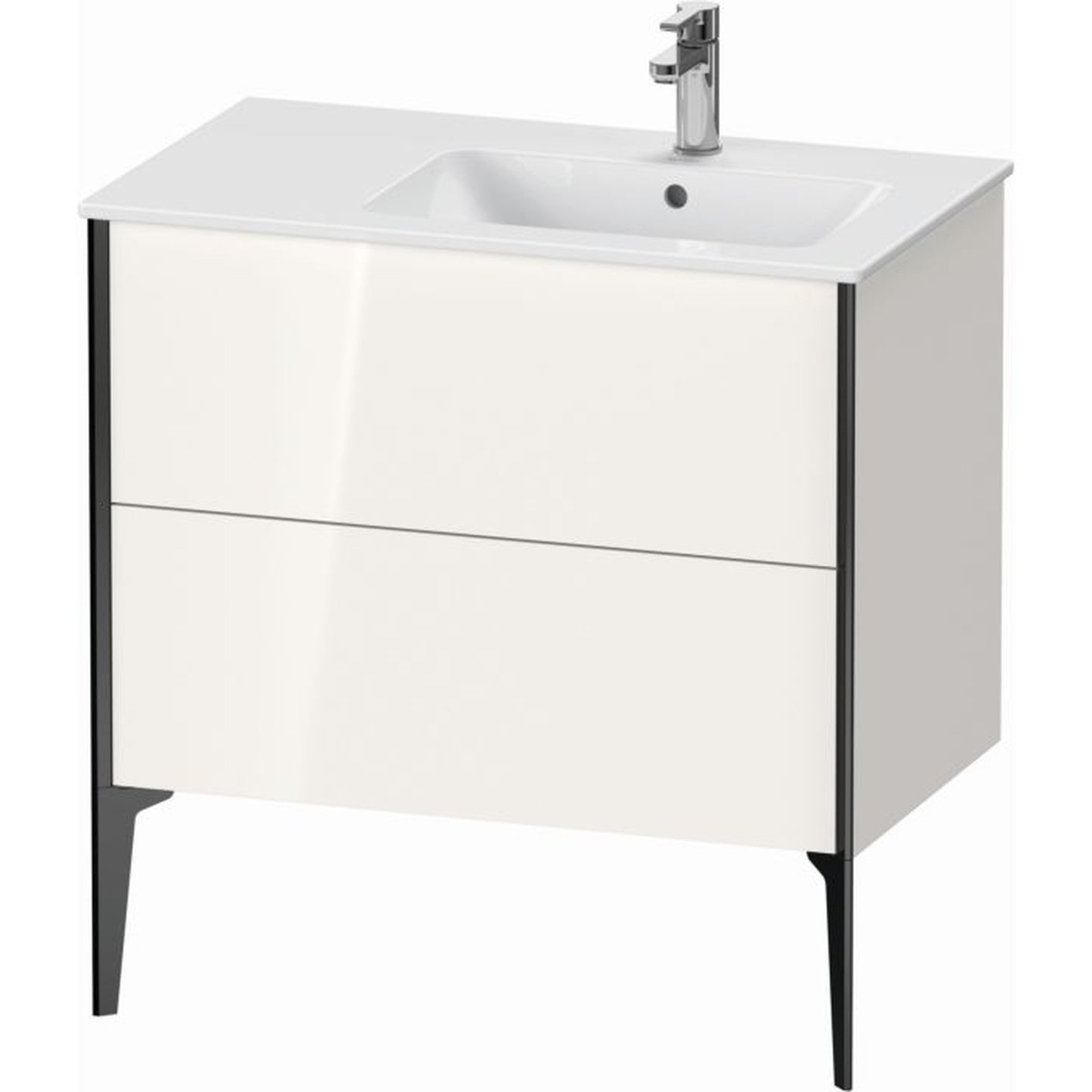 Duravit Xviu 32" x 23" x 19" Two Drawer Floorstanding Vanity Unit, White High Gloss (XV44870B222)