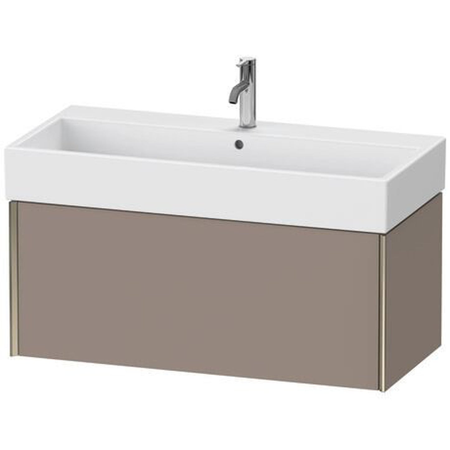 Duravit Xviu 39" x 16" x 18" One Drawer Wall-Mount Vanity Unit, Basalt Matt (XV42370B143)