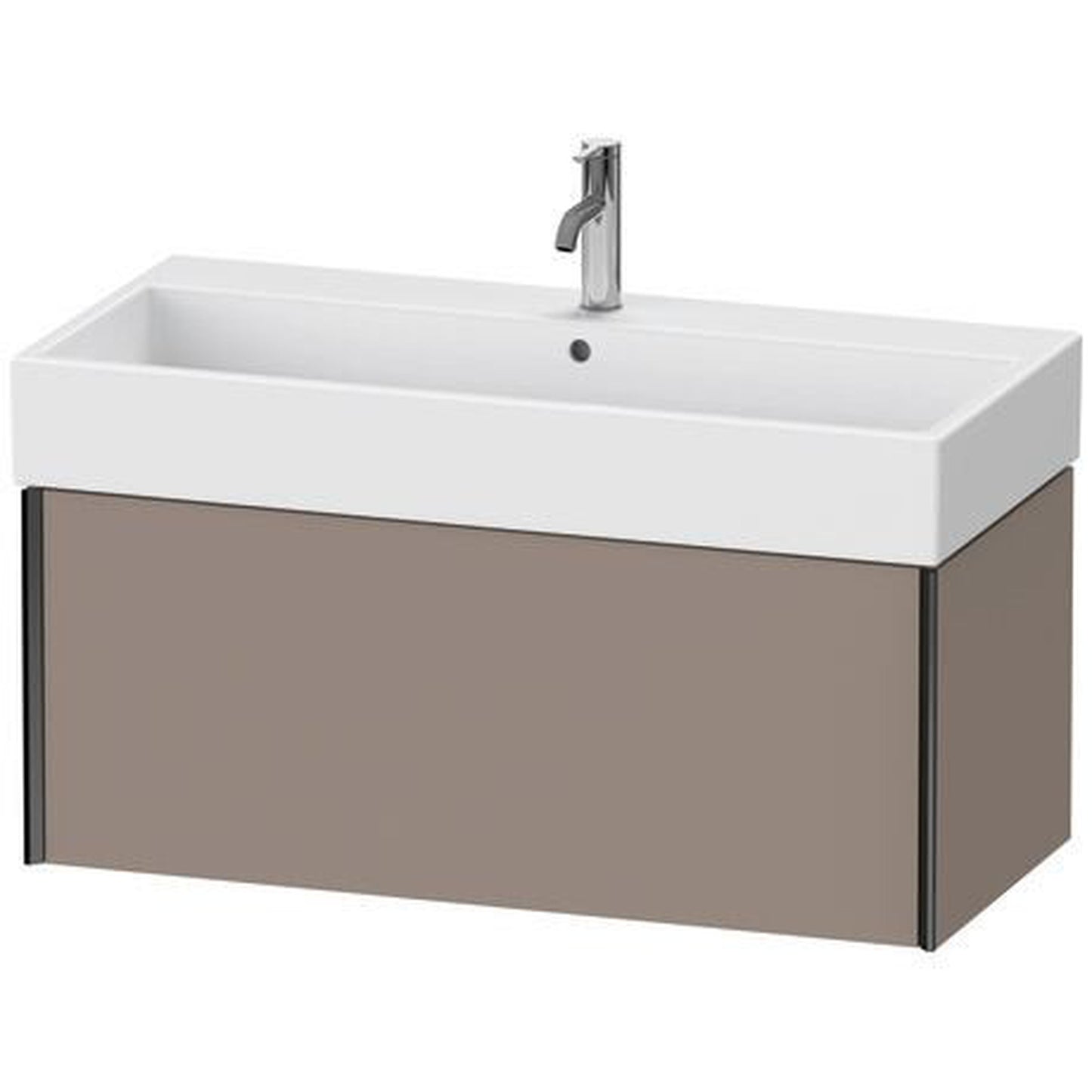 Duravit Xviu 39" x 16" x 18" One Drawer Wall-Mount Vanity Unit, Basalt Matt (XV42370B243)