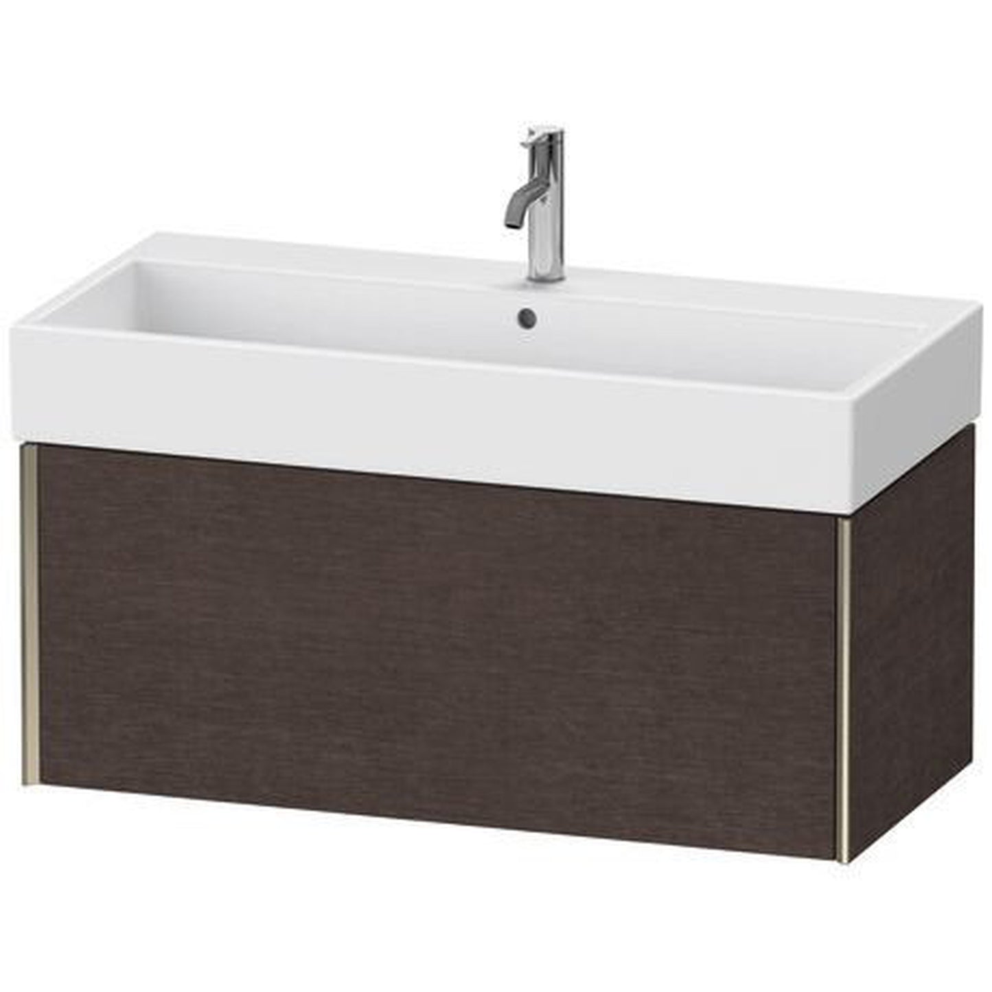 Duravit Xviu 39" x 16" x 18" One Drawer Wall-Mount Vanity Unit, Brushed Dark Oak Real Wood Veneer (XV42370B172)