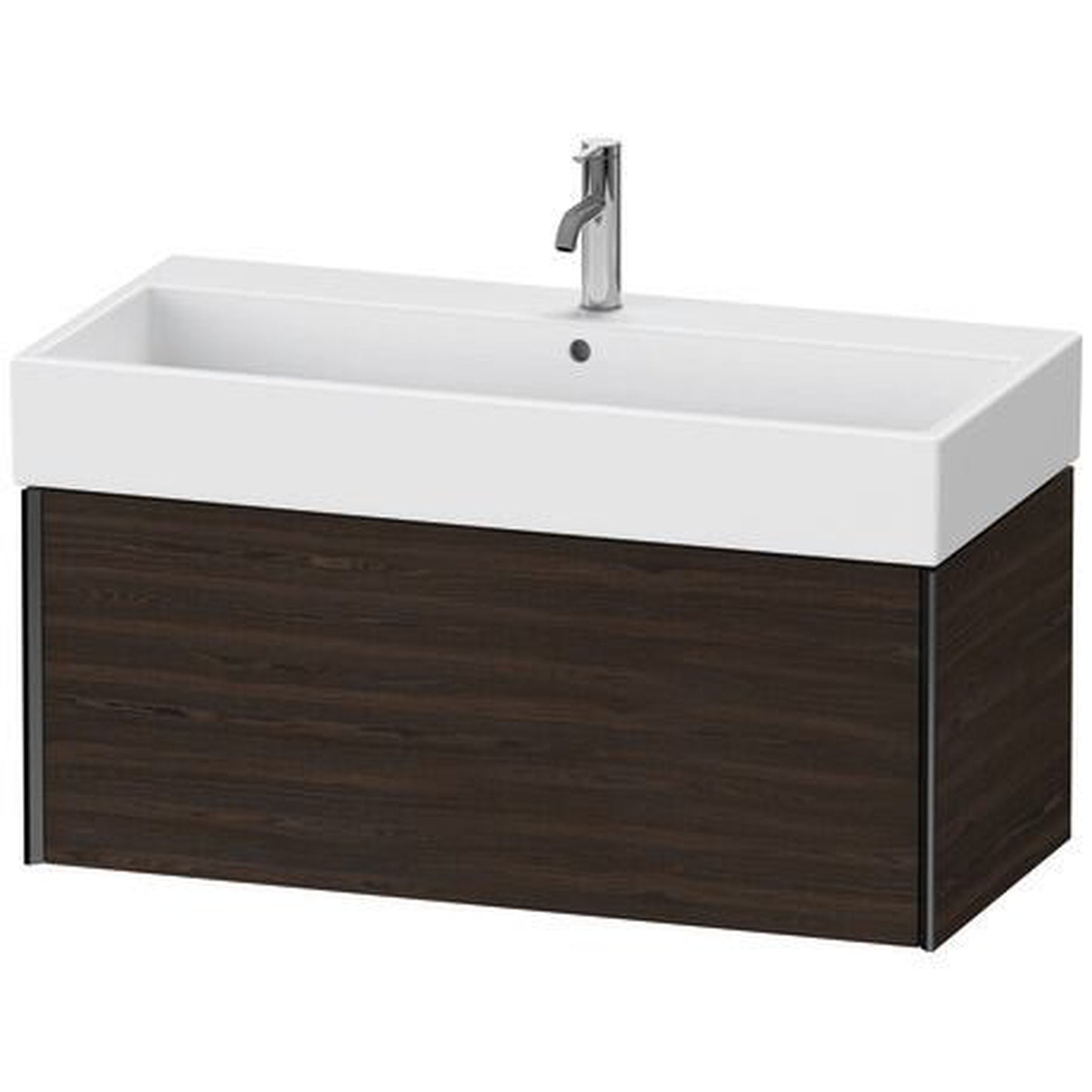 Duravit Xviu 39" x 16" x 18" One Drawer Wall-Mount Vanity Unit, Brushed Walnut Real Wood Veneer (XV42370B269)
