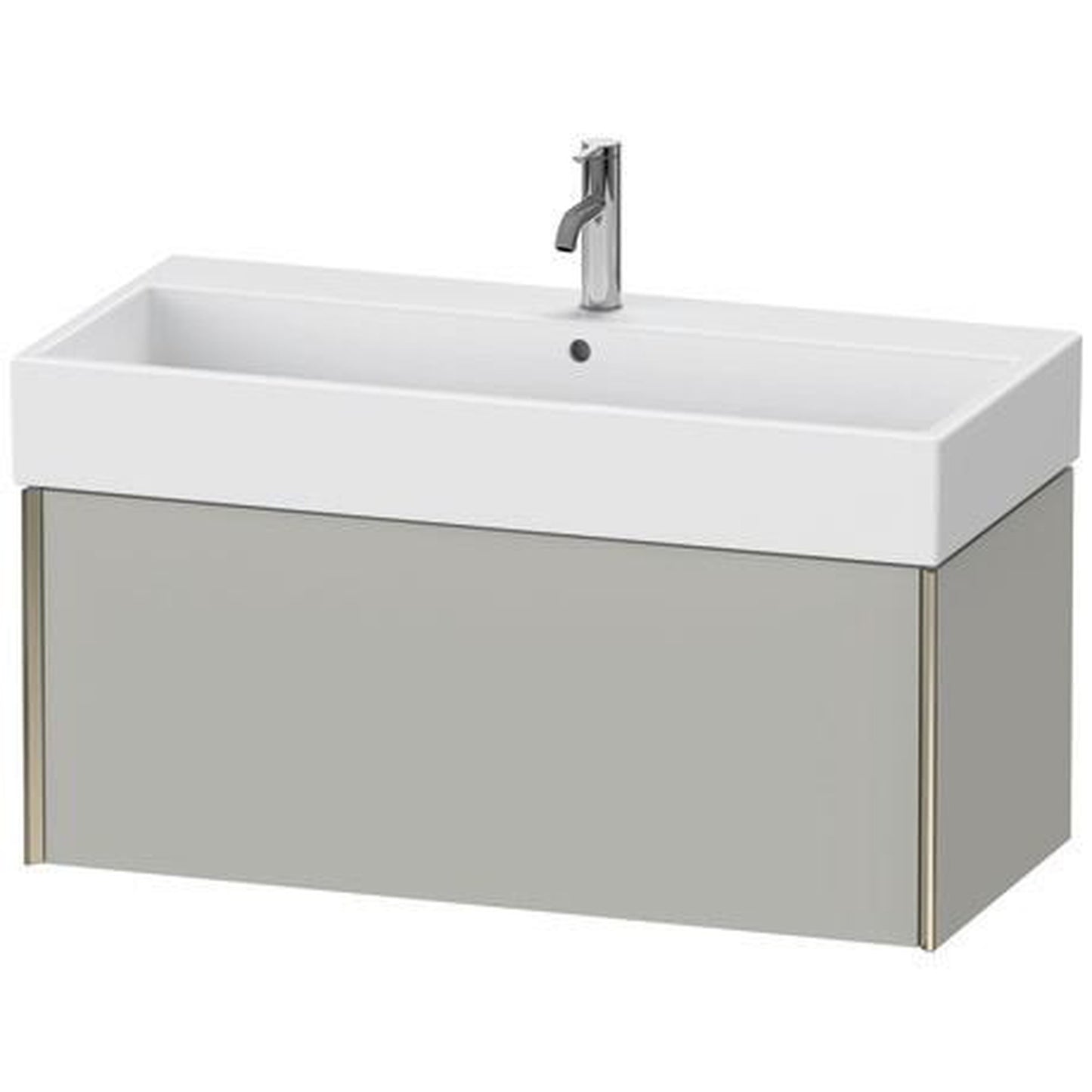 Duravit Xviu 39" x 16" x 18" One Drawer Wall-Mount Vanity Unit, Concrete Grey Matt (XV42370B107)