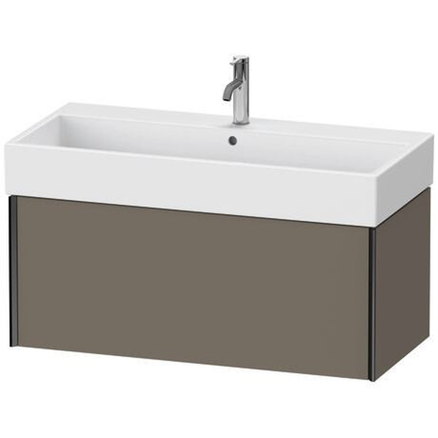 Duravit Xviu 39" x 16" x 18" One Drawer Wall-Mount Vanity Unit, Flannel Grey Satin Matt Lacquer (XV42370B290)