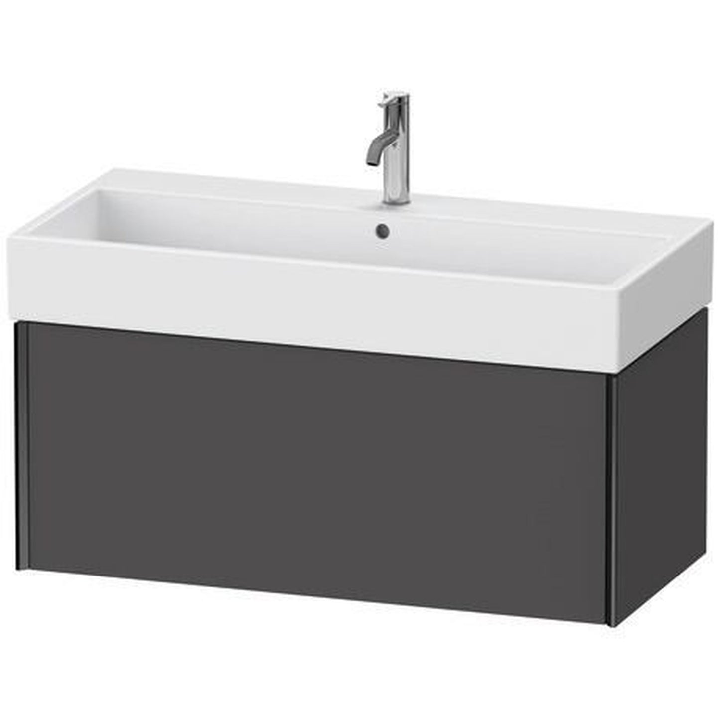 Duravit Xviu 39" x 16" x 18" One Drawer Wall-Mount Vanity Unit, Graphite Matt (XV42370B249)