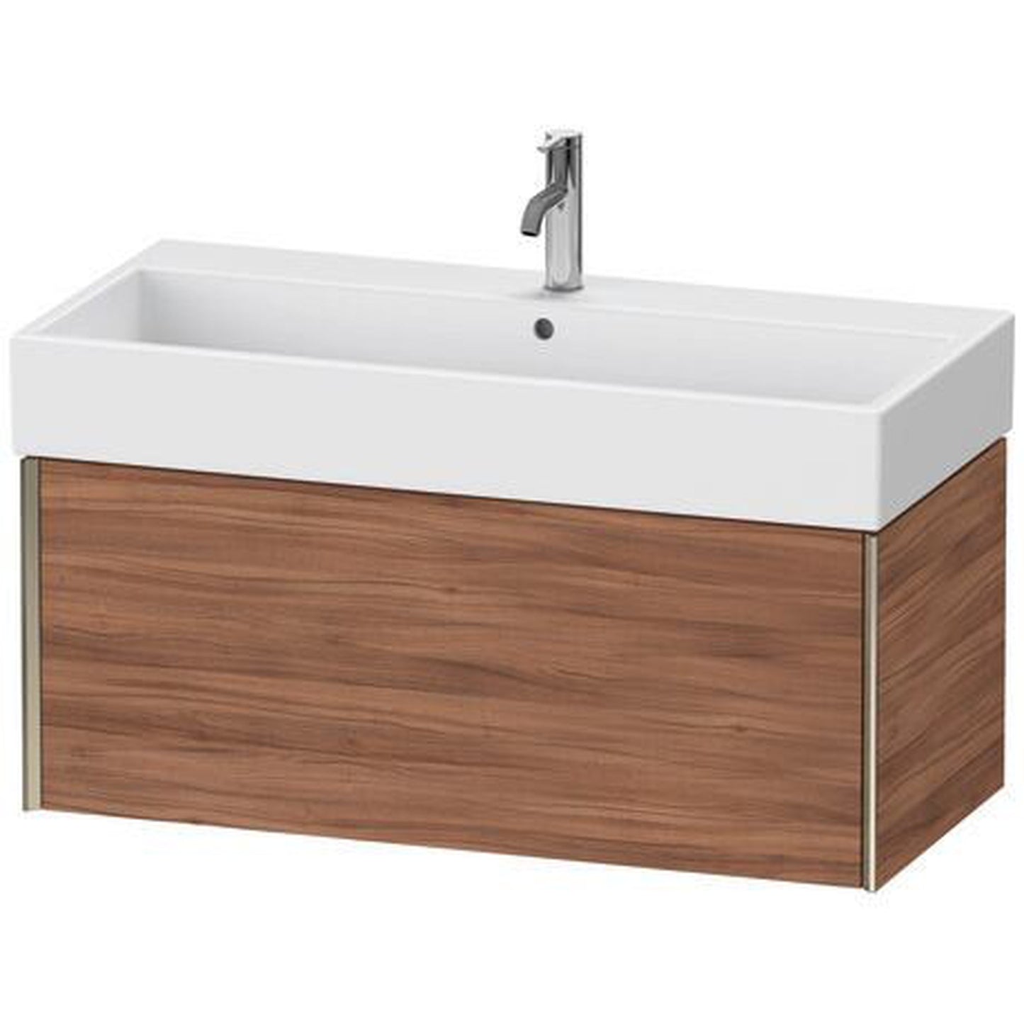 Duravit Xviu 39" x 16" x 18" One Drawer Wall-Mount Vanity Unit, Natural Walnut (XV42370B179)