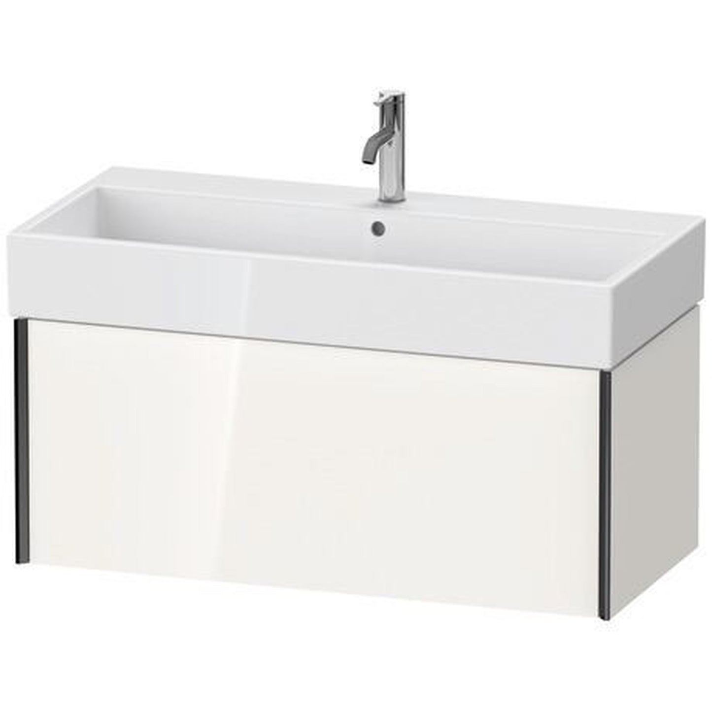 Duravit Xviu 39" x 16" x 18" One Drawer Wall-Mount Vanity Unit, White High Gloss (XV42370B222)
