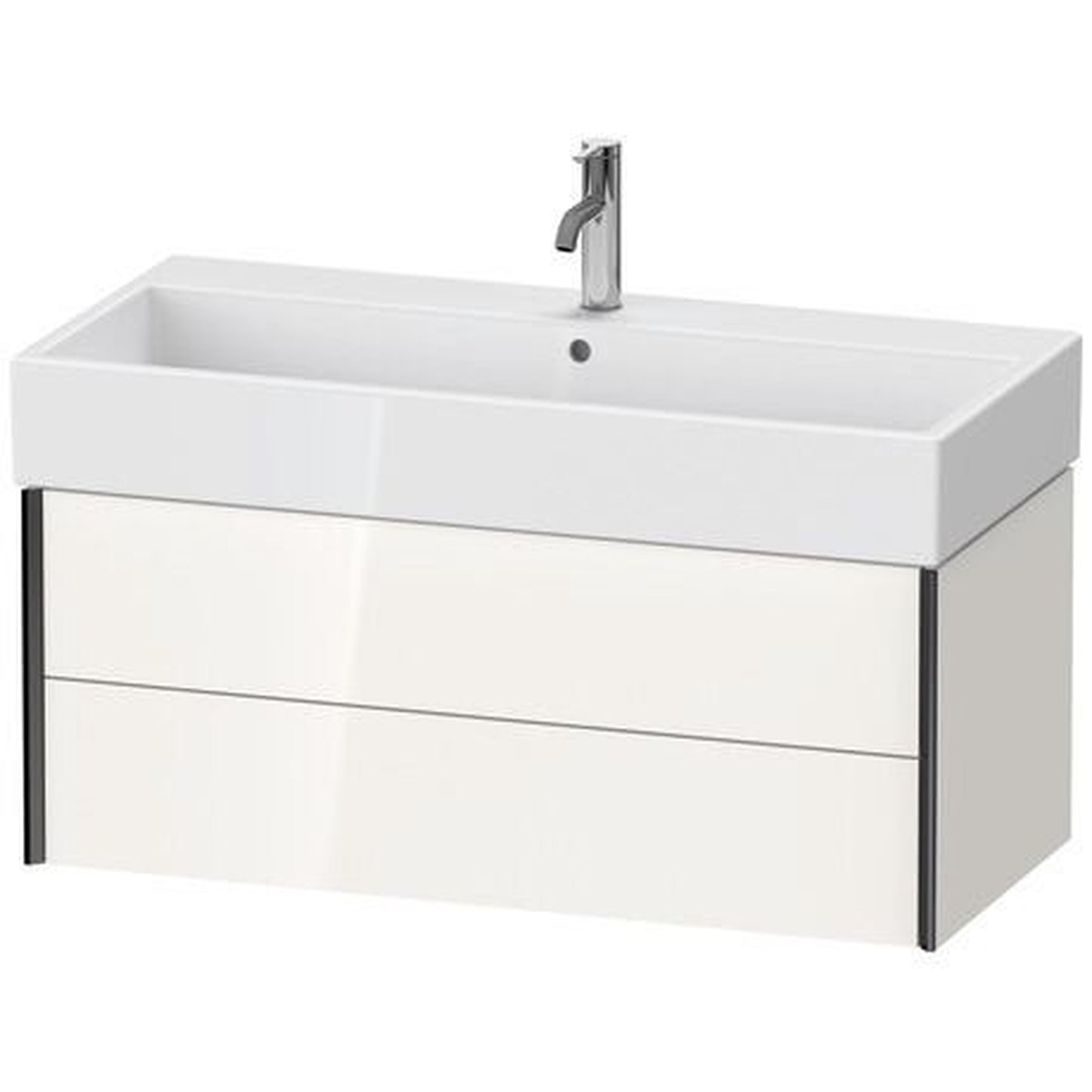 Duravit Xviu 39" x 16" x 18" Two Drawer Wall-Mount Vanity Unit, White High Gloss Lacquer (XV43370B285)