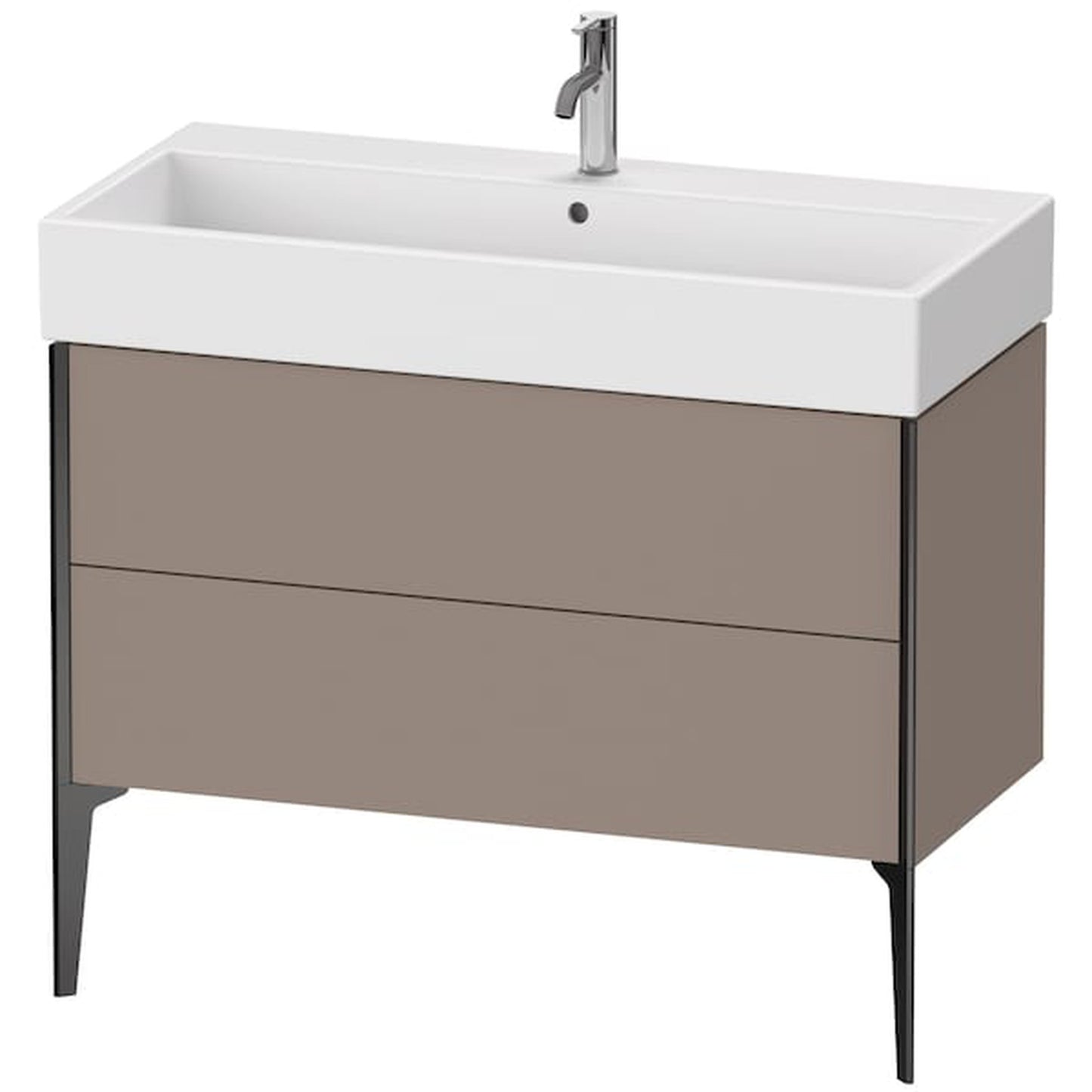Duravit Xviu 39" x 19" x 18" Two Drawer Floorstanding Vanity Unit, Basalt Matt (XV45370B243)