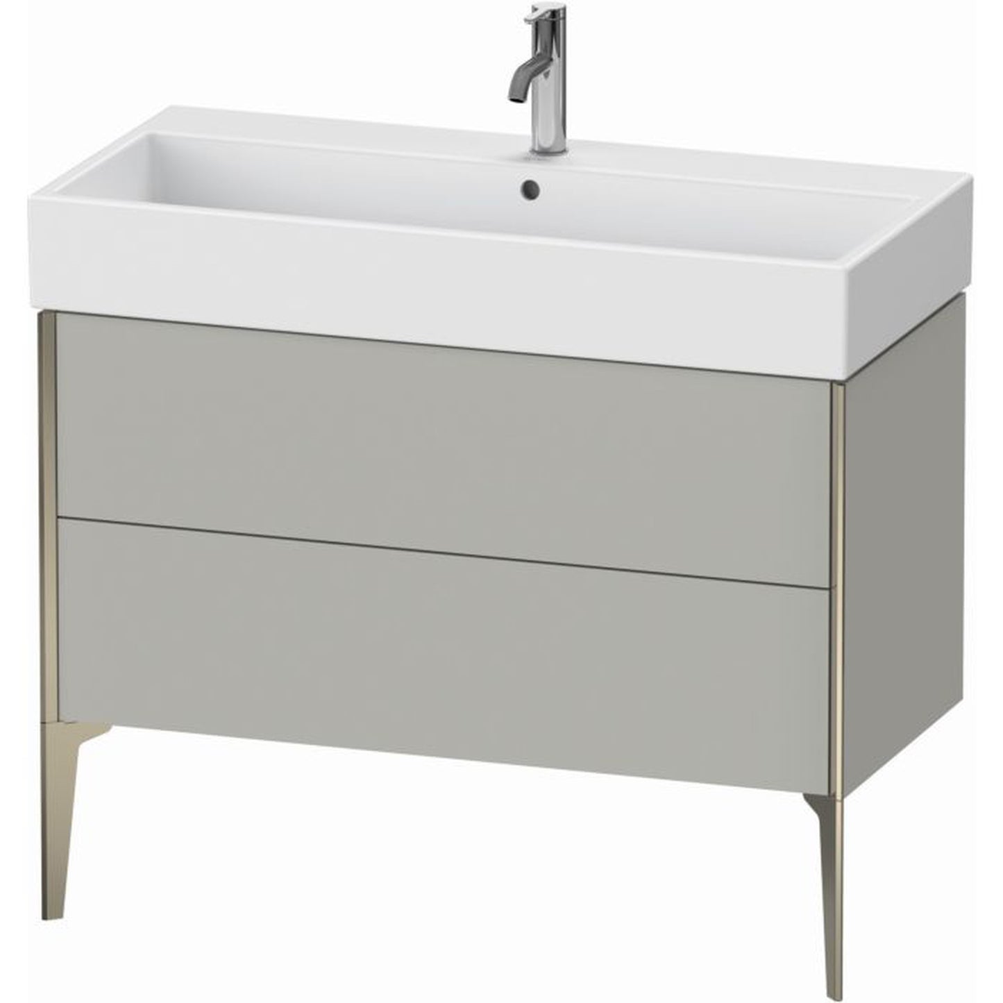 Duravit Xviu 39" x 19" x 18" Two Drawer Floorstanding Vanity Unit, Concrete Grey Matt (XV45370B107)