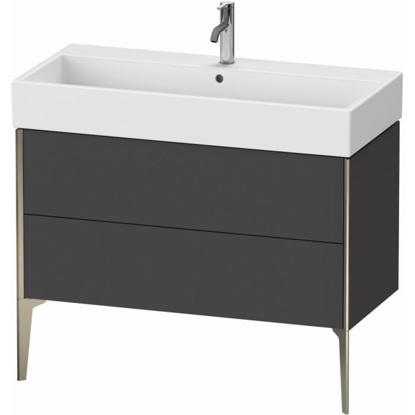 Duravit Xviu 39" x 19" x 18" Two Drawer Floorstanding Vanity Unit, Graphite Matt (XV45370B149)