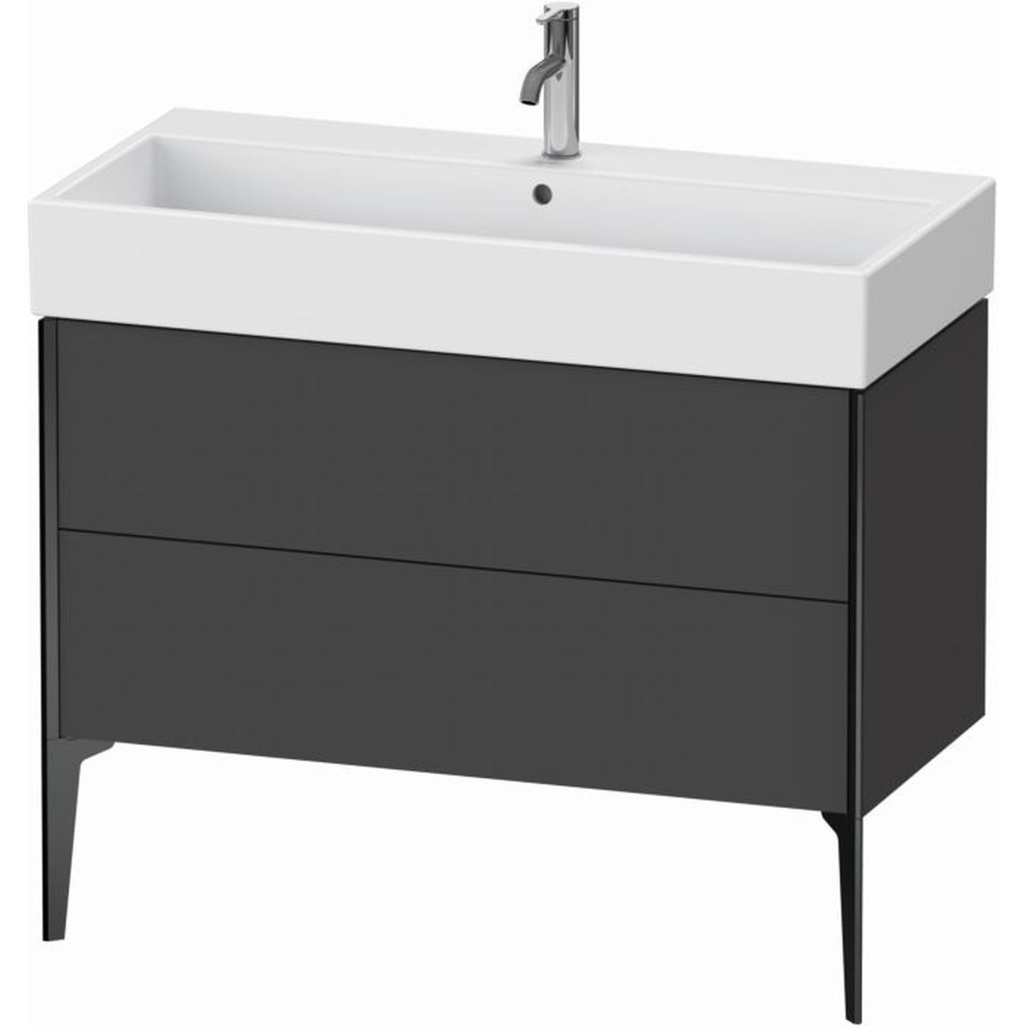 Duravit Xviu 39" x 19" x 18" Two Drawer Floorstanding Vanity Unit, Graphite Matt (XV45370B249)