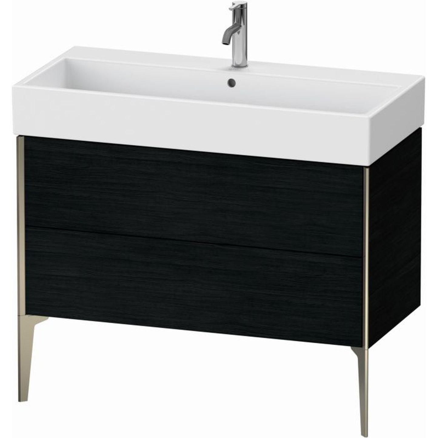 Duravit Xviu 39" x 19" x 18" Two Drawer Floorstanding Vanity Unit, Oak Black (XV45370B116)