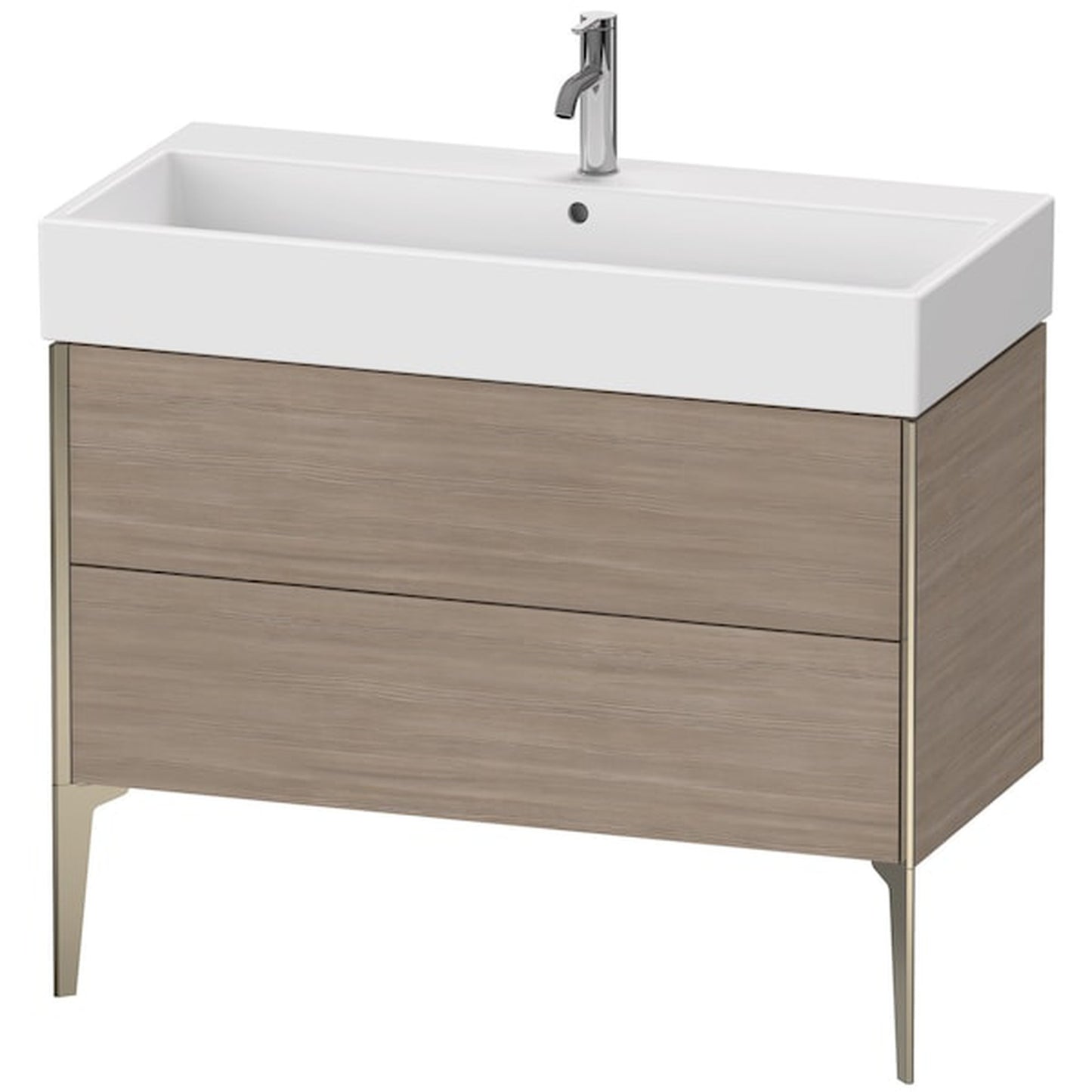 Duravit Xviu 39" x 19" x 18" Two Drawer Floorstanding Vanity Unit, Pine Silver (XV45370B131)