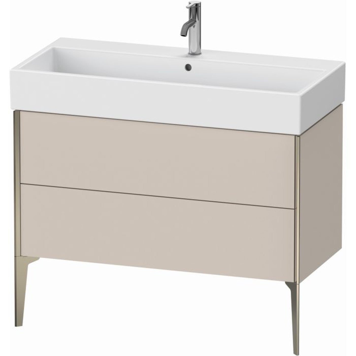 Duravit Xviu 39" x 19" x 18" Two Drawer Floorstanding Vanity Unit, Taupe Matt (XV45370B191)
