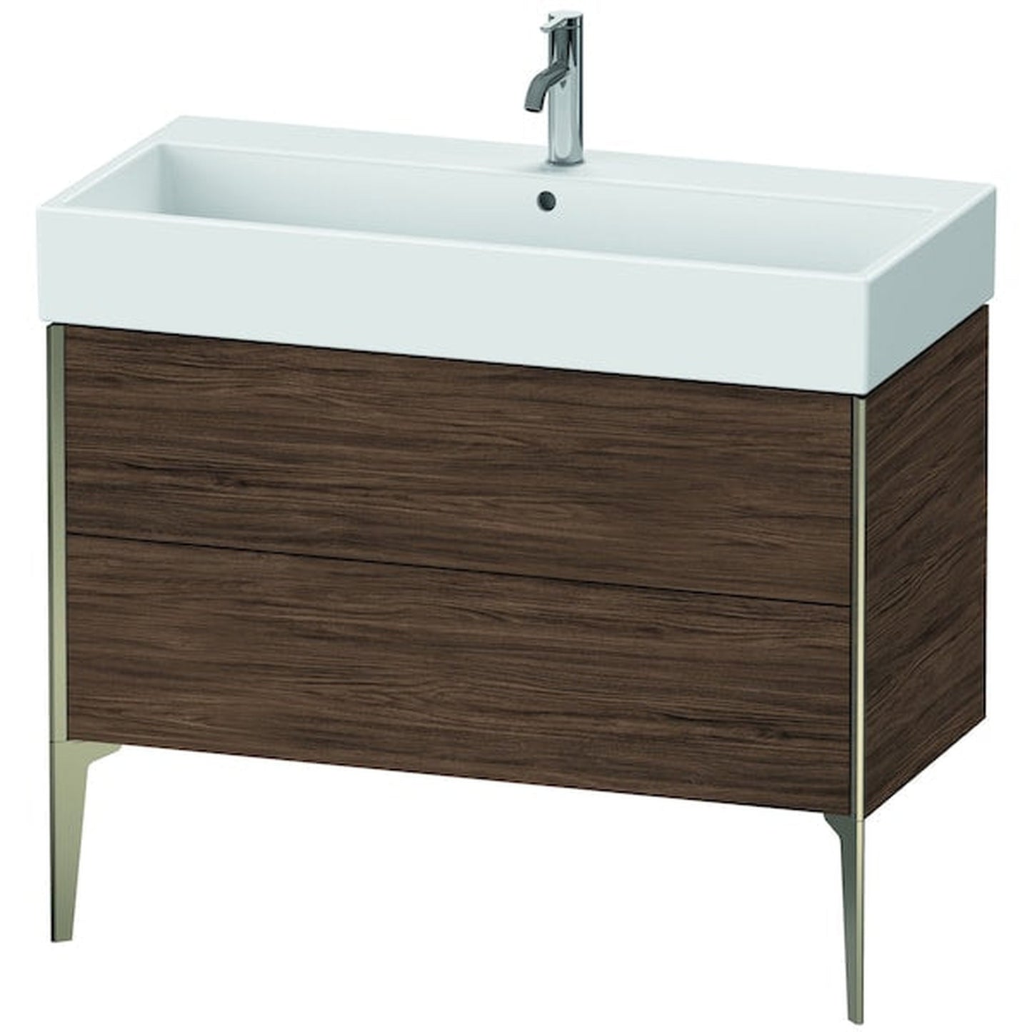 Duravit Xviu 39" x 19" x 18" Two Drawer Floorstanding Vanity Unit, Walnut Dark (XV45370B121)