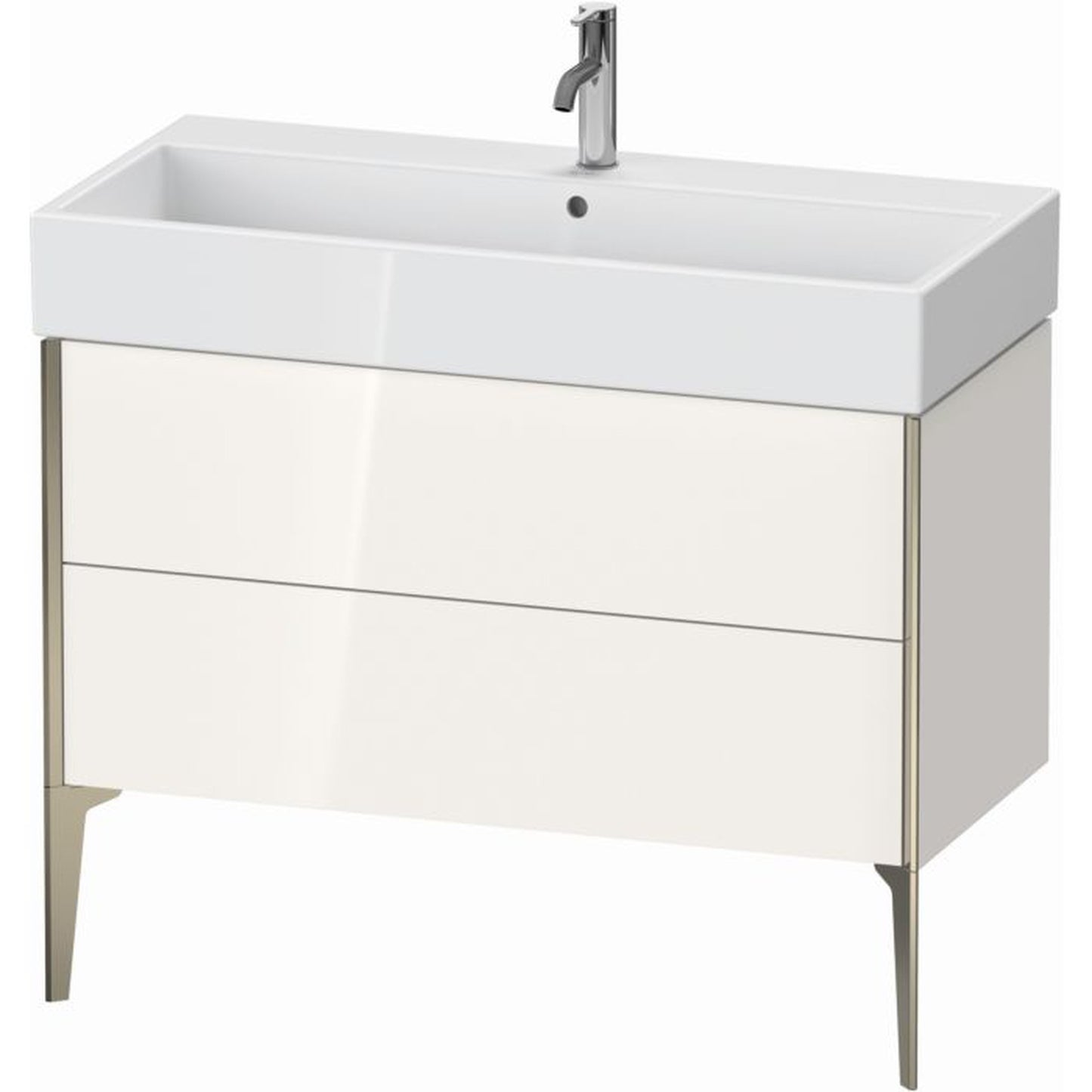 Duravit Xviu 39" x 19" x 18" Two Drawer Floorstanding Vanity Unit, White High Gloss (XV45370B122)