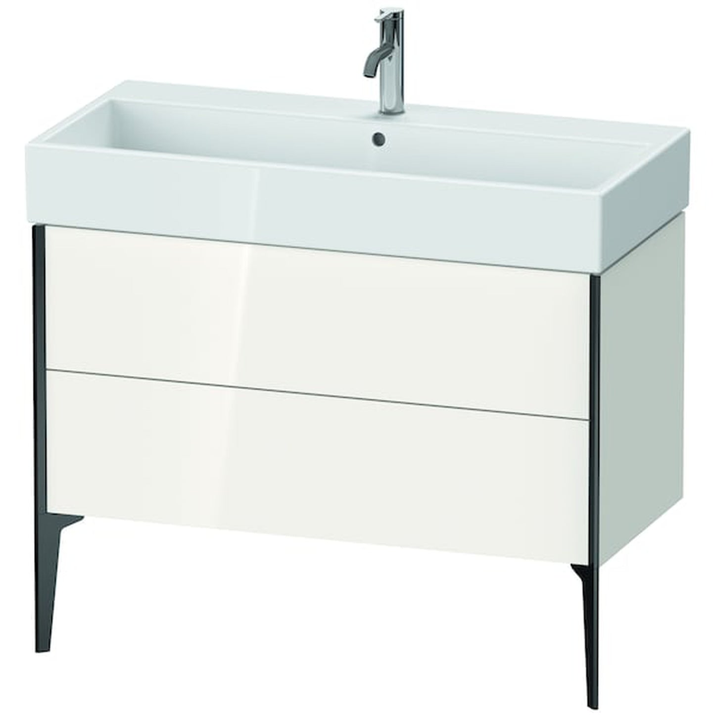 Duravit Xviu 39" x 19" x 18" Two Drawer Floorstanding Vanity Unit, White High Gloss (XV45370B222)