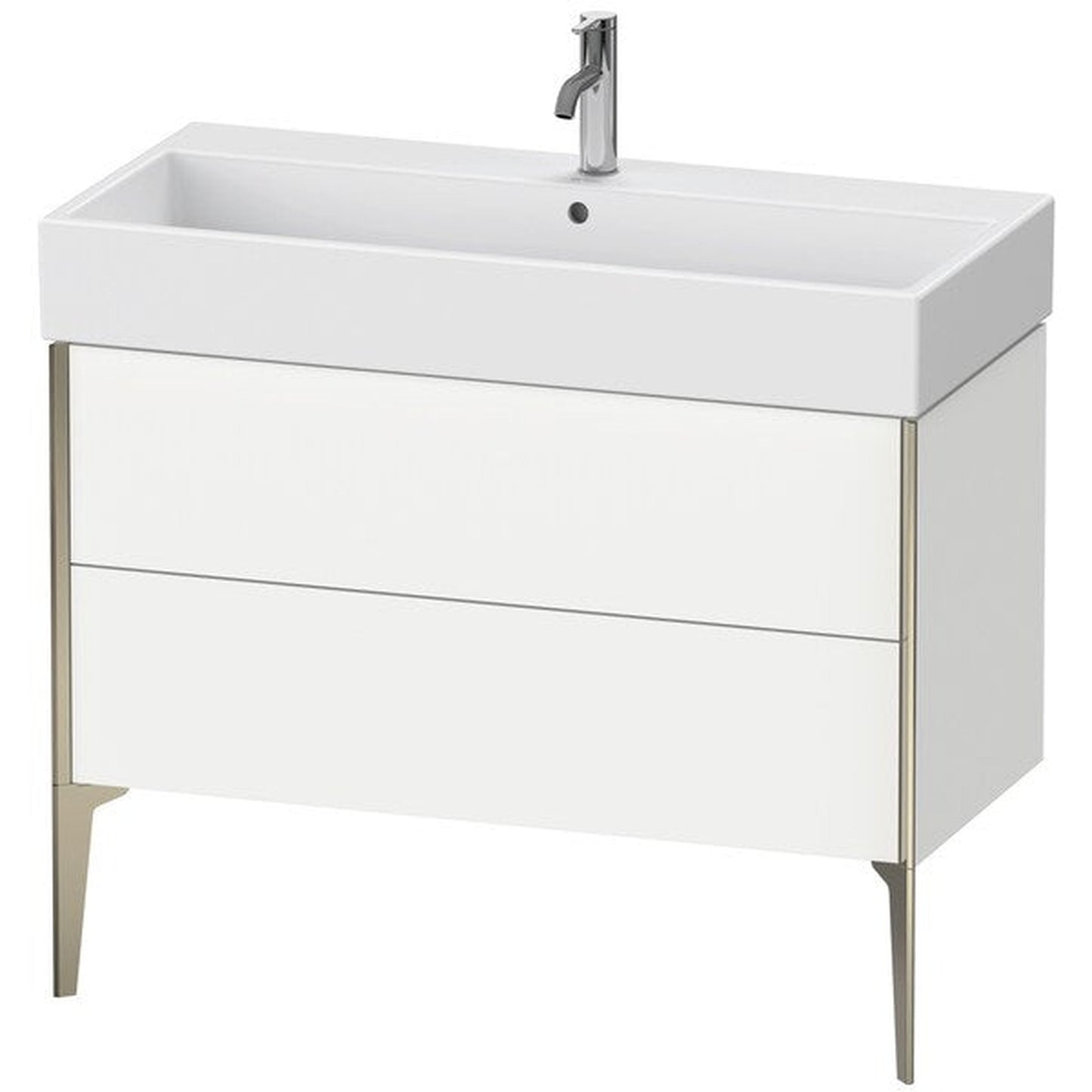 Duravit Xviu 39" x 19" x 18" Two Drawer Floorstanding Vanity Unit, White Matt (XV45370B118)