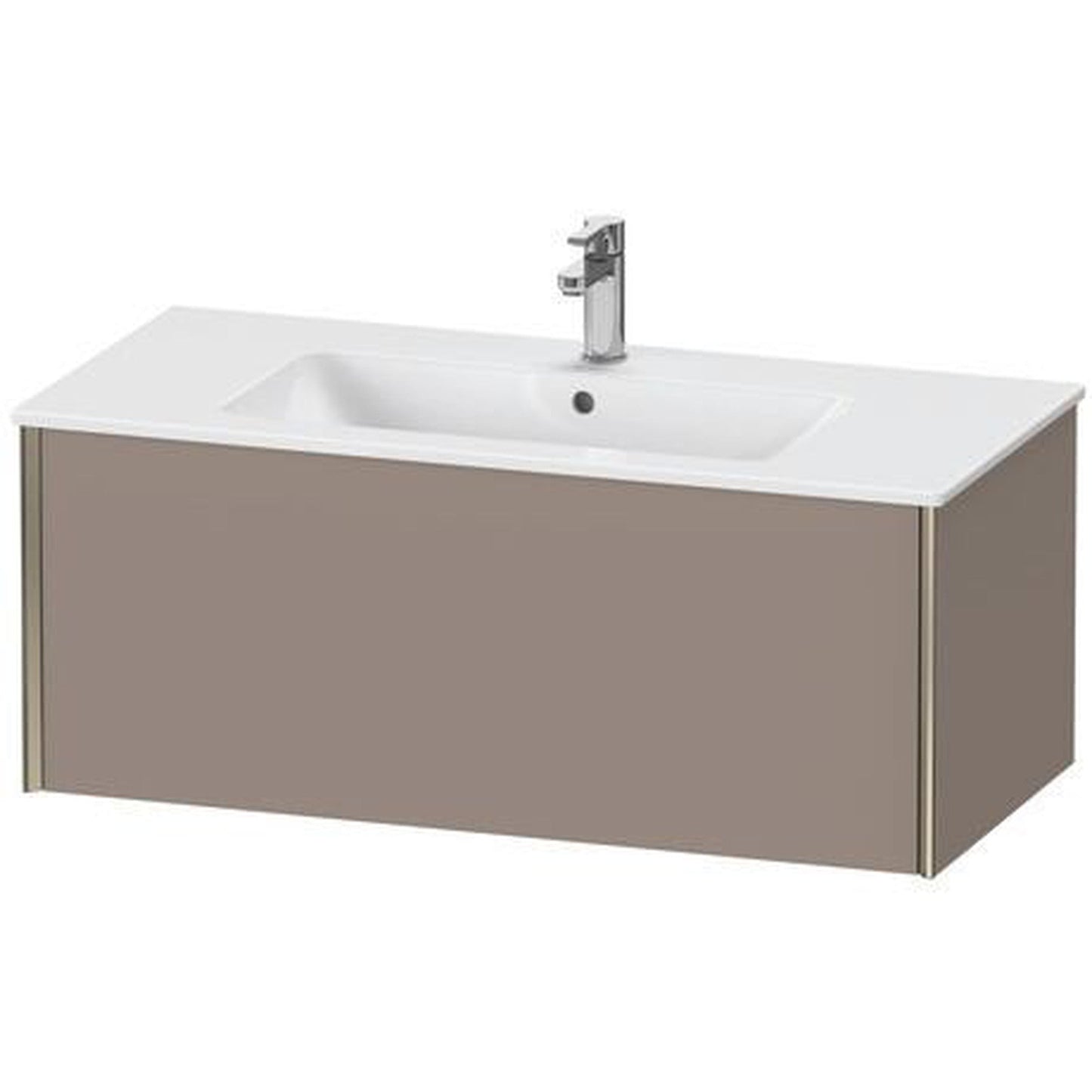 Duravit Xviu 40" x 16" x 19" One Drawer Wall-Mount Vanity Unit, Basalt Matt (XV40270B143)