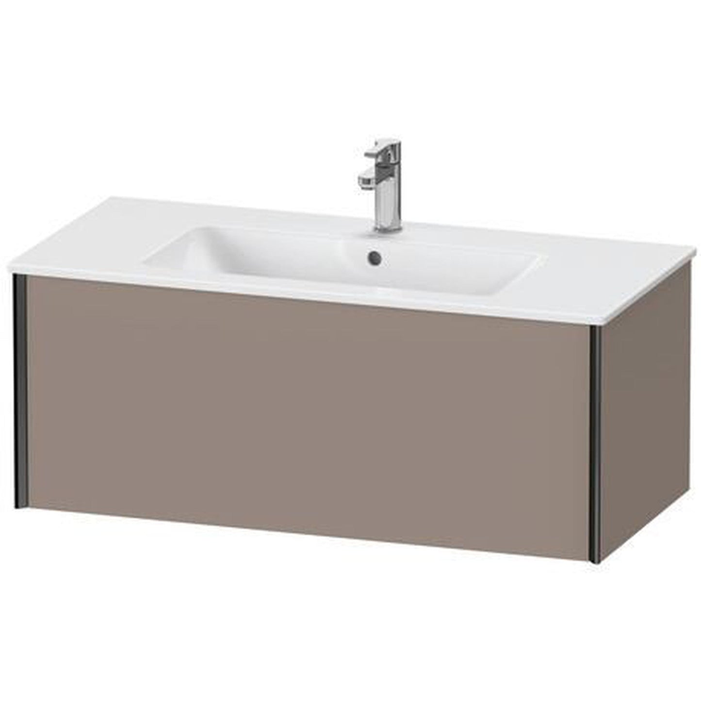 Duravit Xviu 40" x 16" x 19" One Drawer Wall-Mount Vanity Unit, Basalt Matt (XV40270B243)